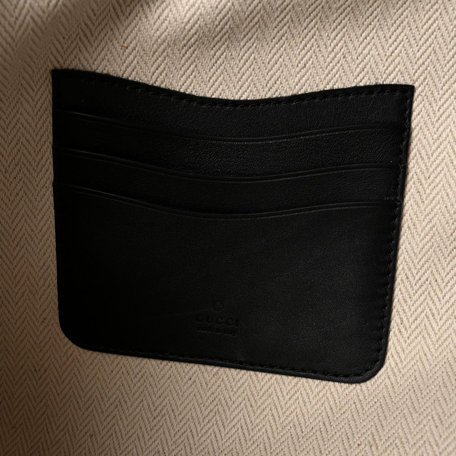 GG Supreme Monogram Textured Calfskin Emblem Small Business Case Black