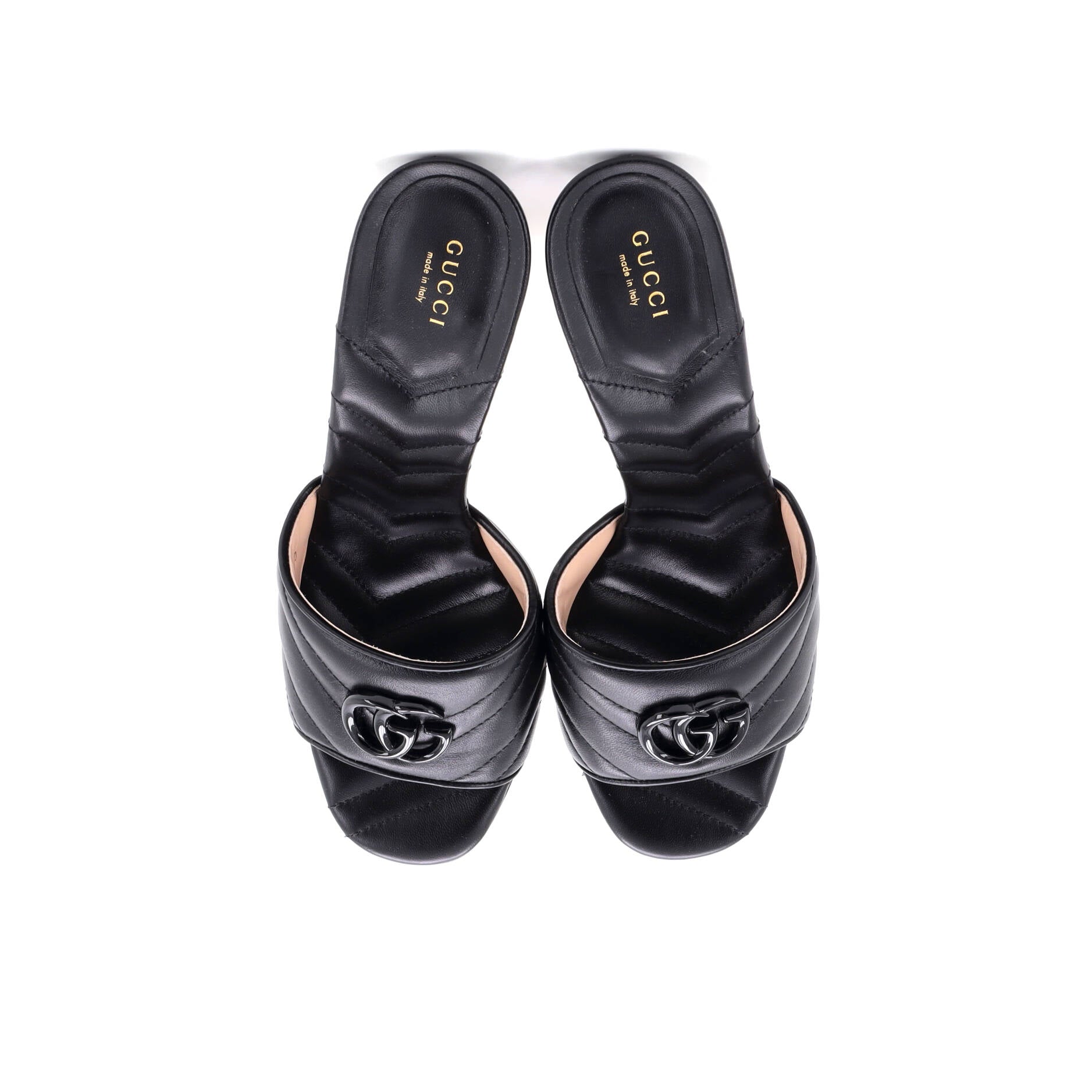 Women's Marmont Slide Heeled Sandals Matelasse Leather