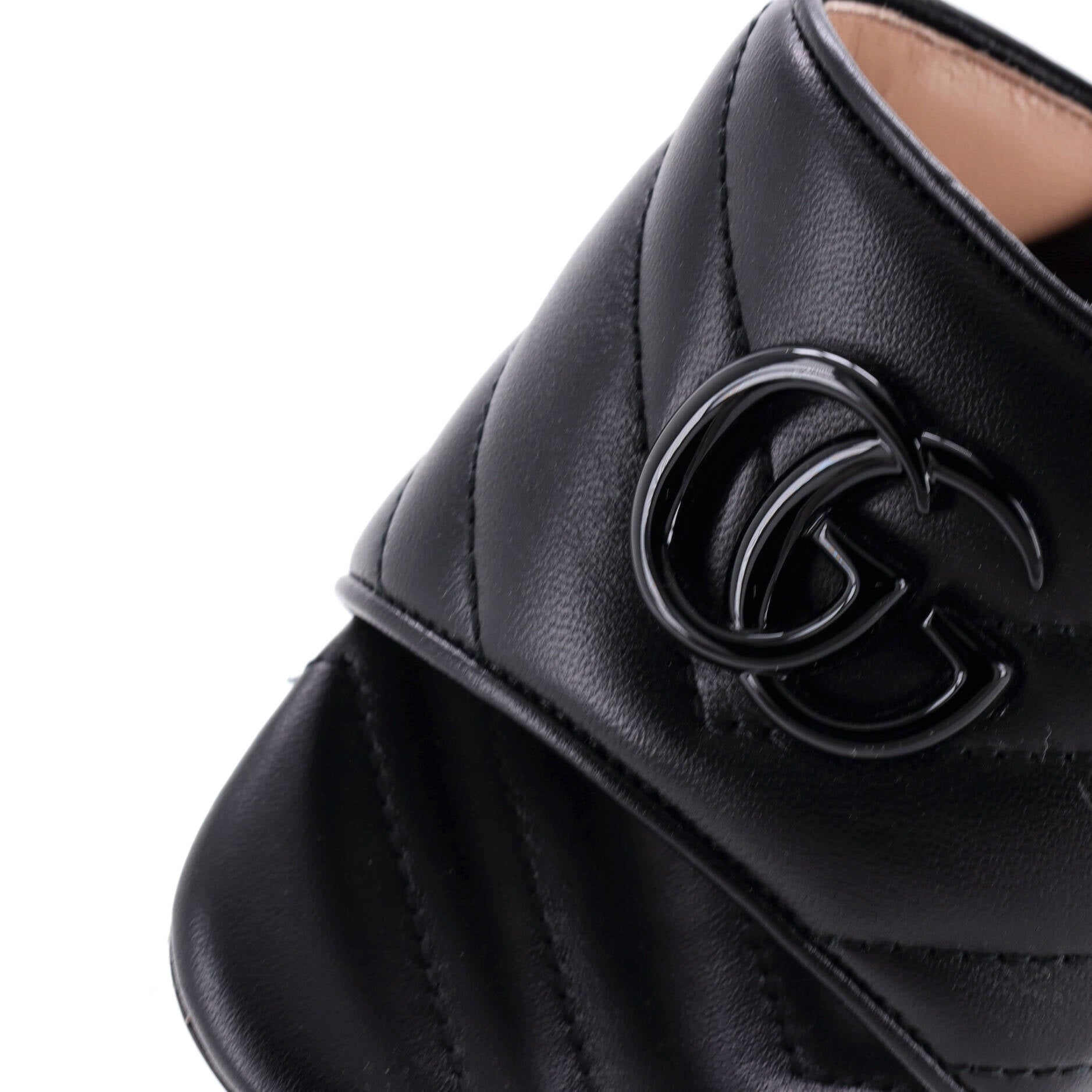 Women's Marmont Slide Heeled Sandals Matelasse Leather