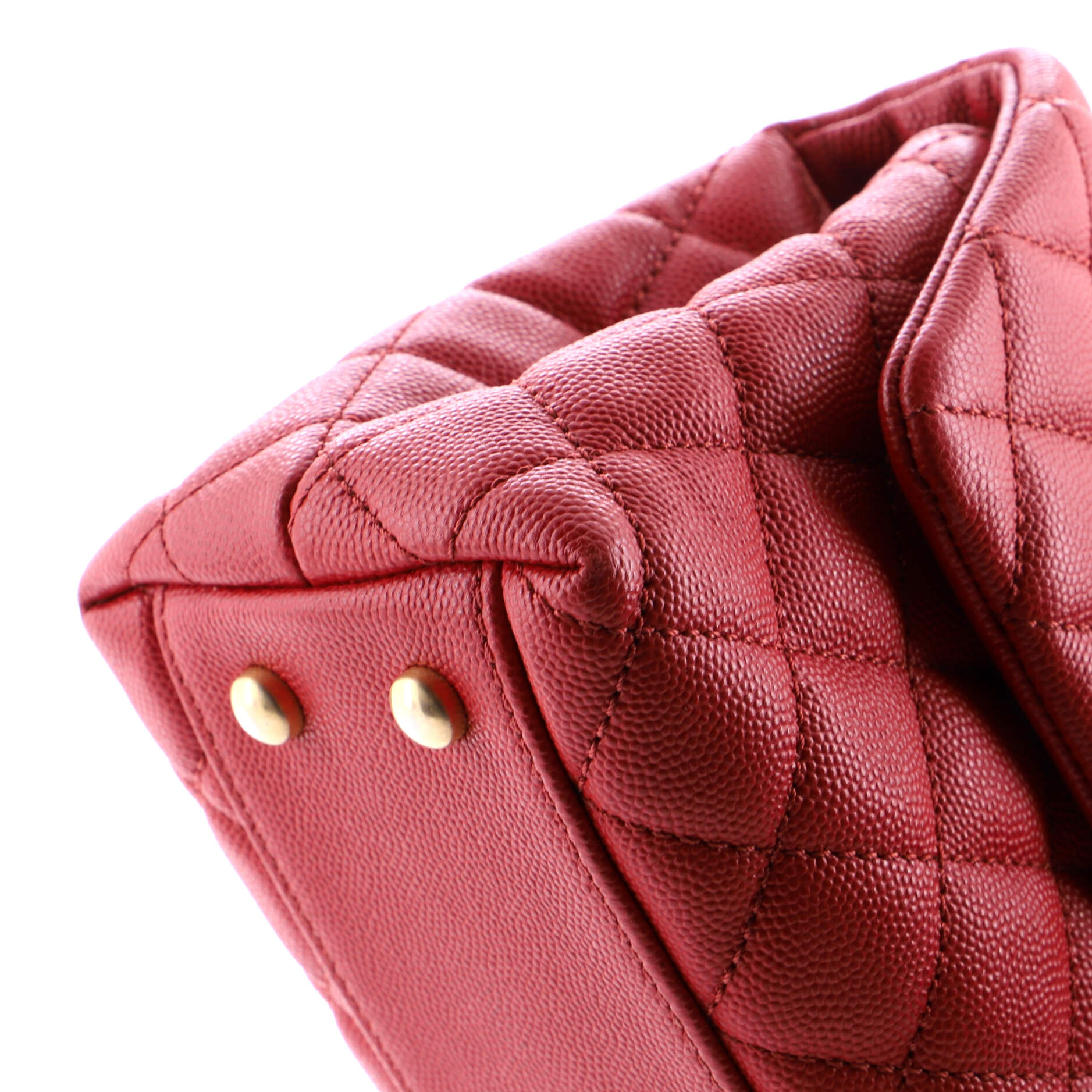 Coco Top Handle Bag Quilted Caviar with Lizard Mini