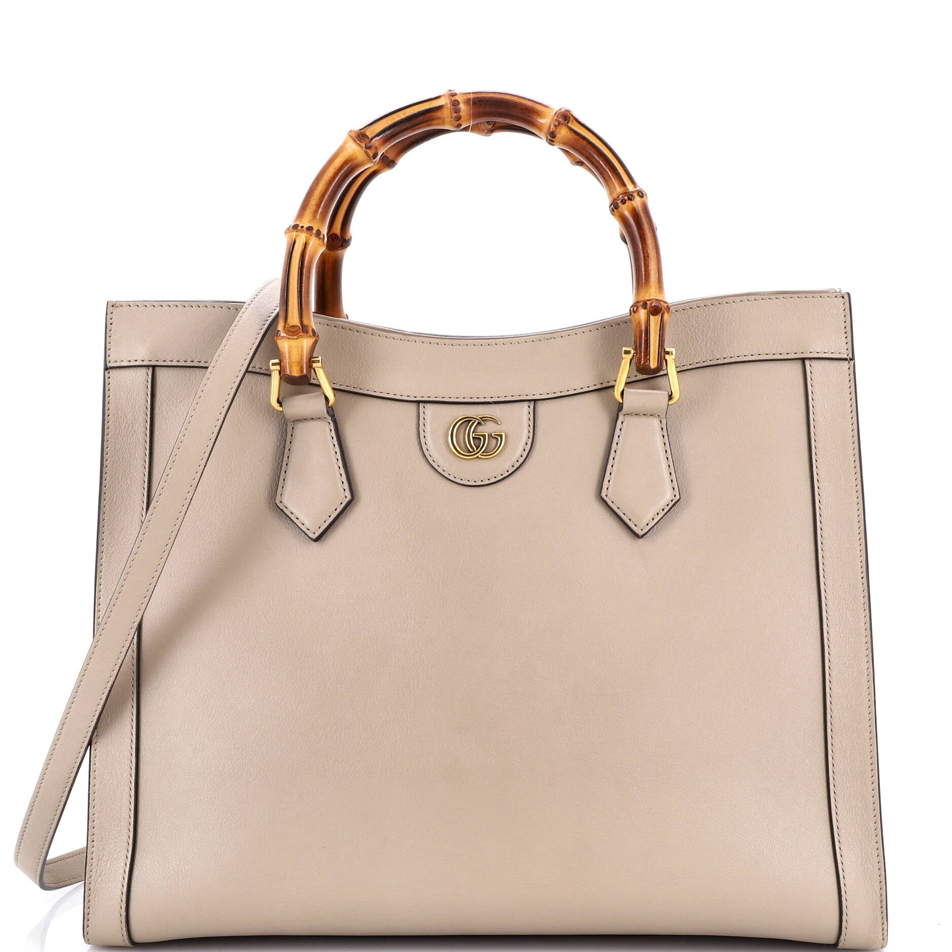 Diana NM Bamboo Handle Tote Leather Medium