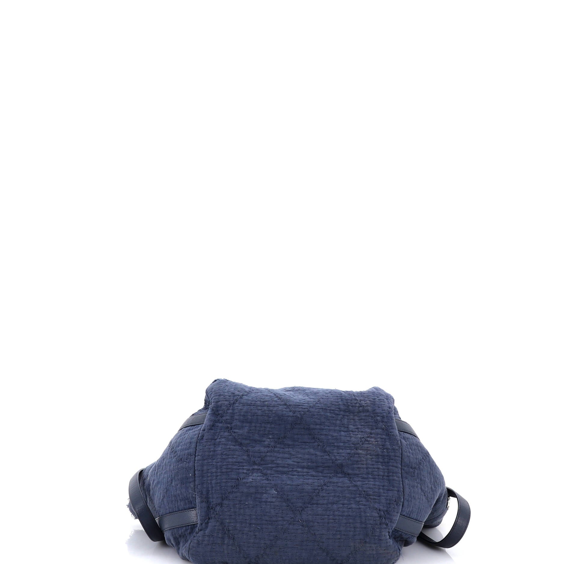 Double Face Deauville Tote Fringe Quilted Canvas Small