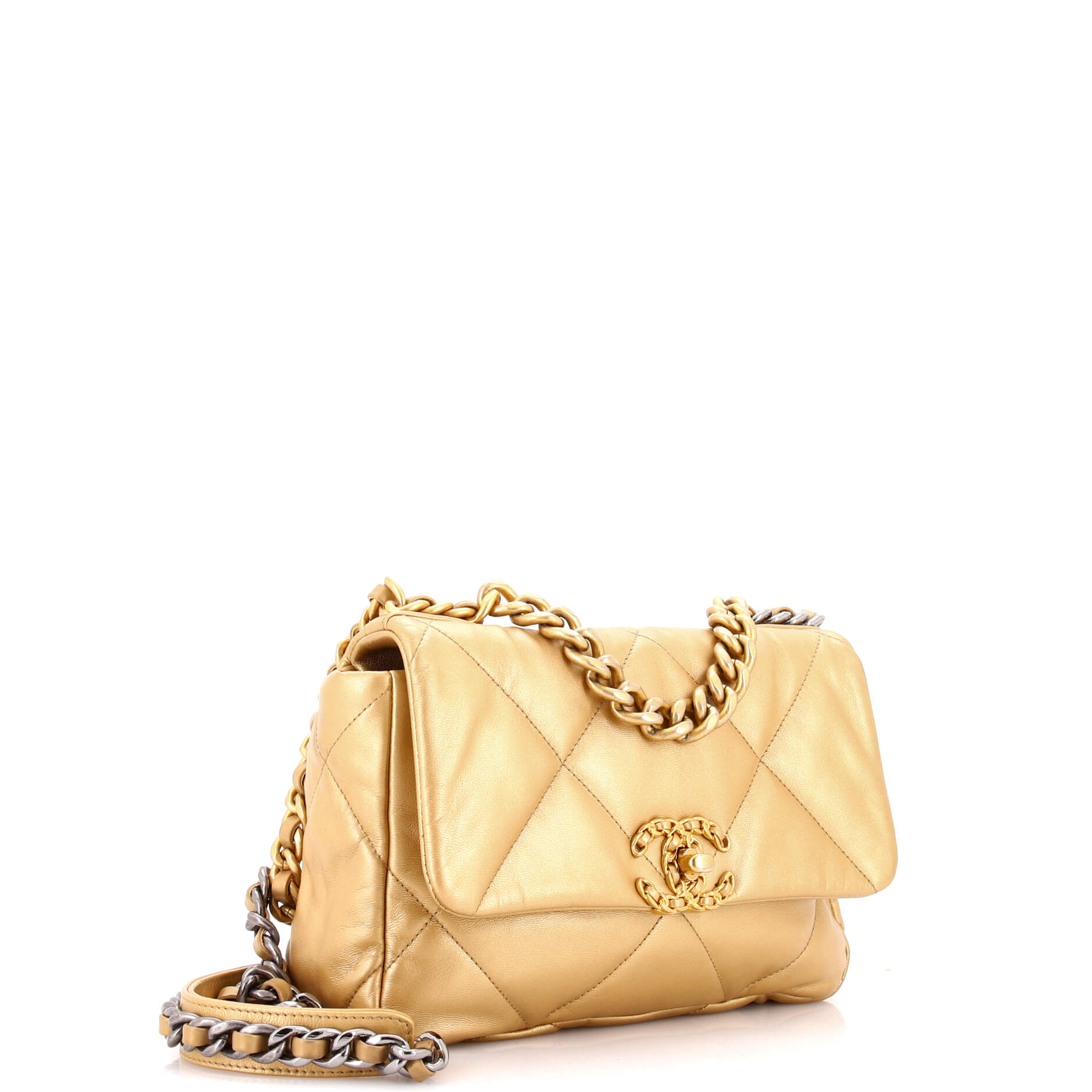 19 Flap Bag Quilted Leather Medium