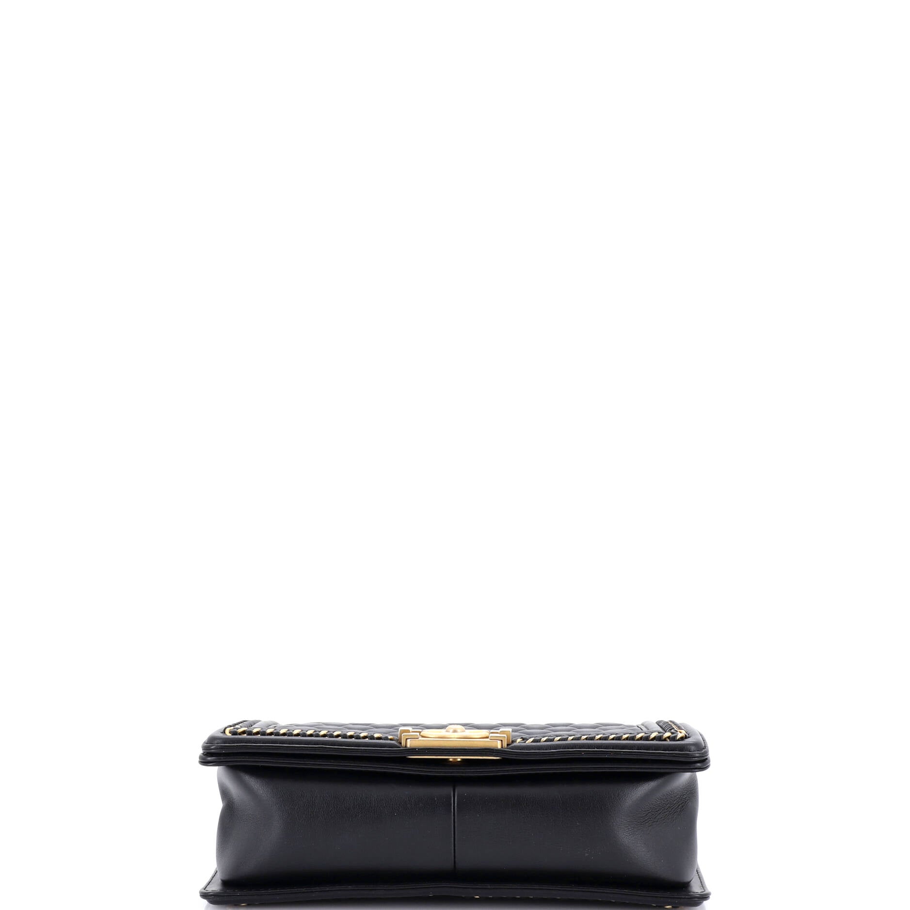 Chain Handle Boy Flap Bag Quilted Calfskin Old Medium