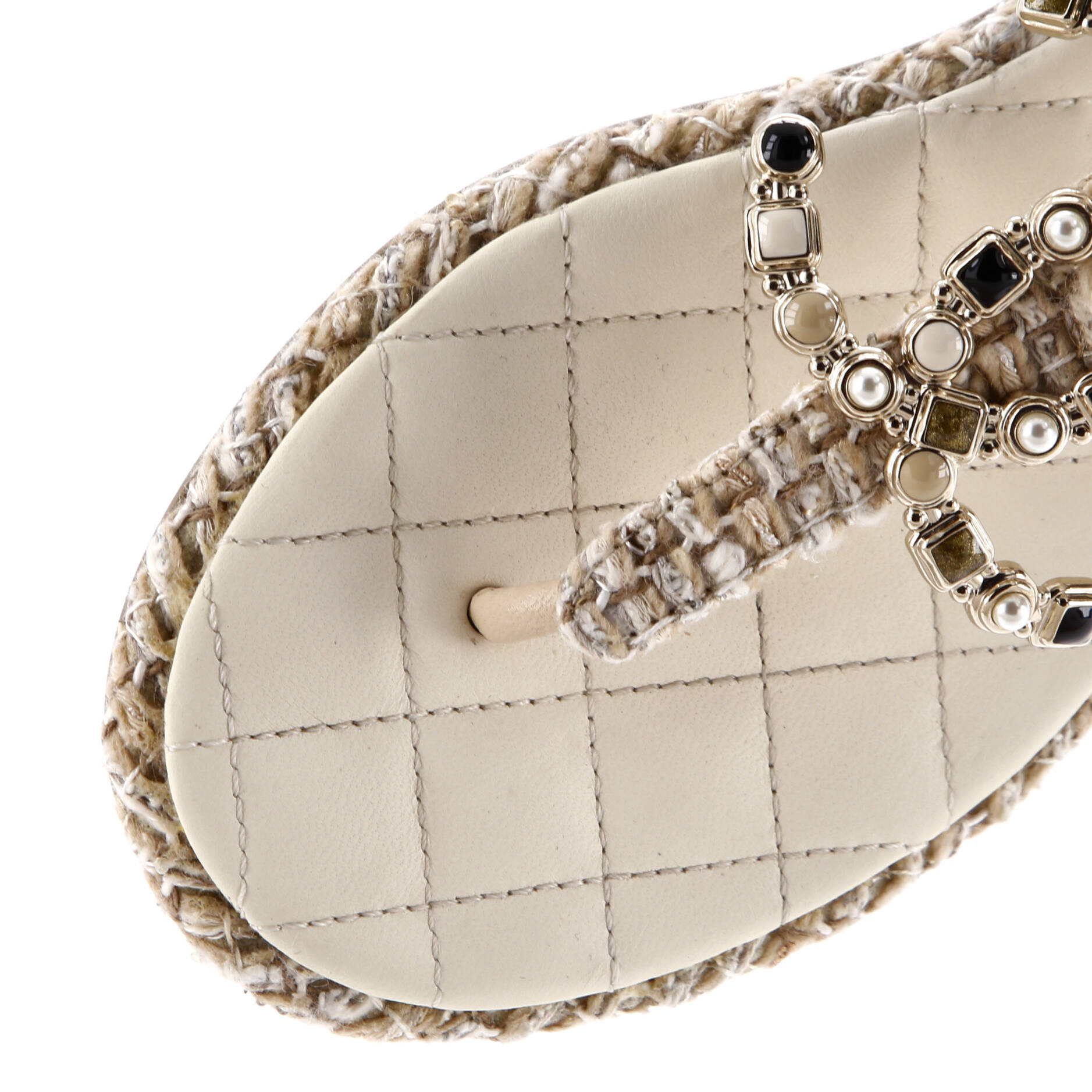 Women's Embellished CC Thong Sandals Tweed