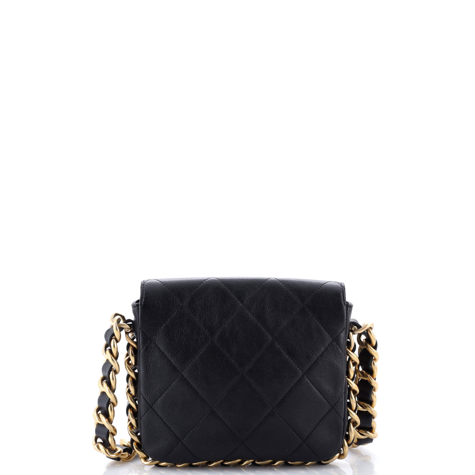 Framing Chain Flap Bag Quilted Calfskin Small