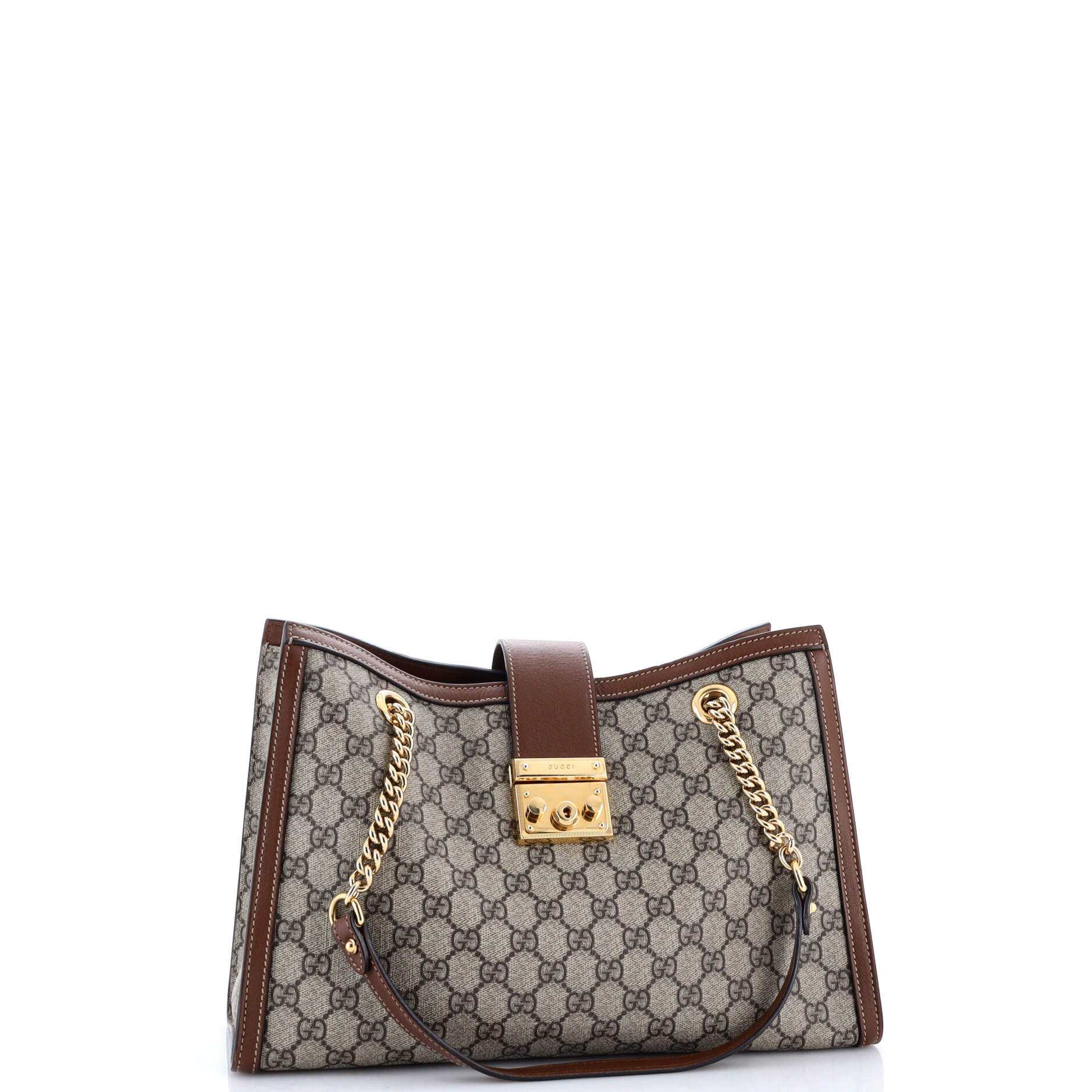 Padlock Chain Tote GG Coated Canvas with Leather Medium