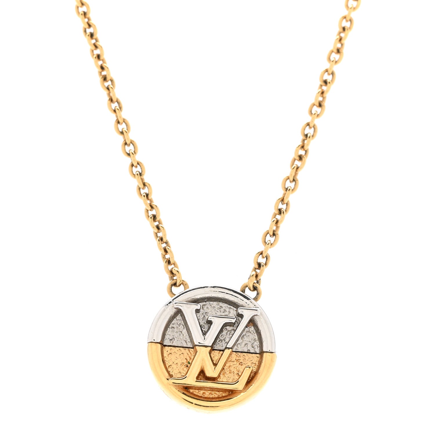 Metal L to V Necklace Gold Silver