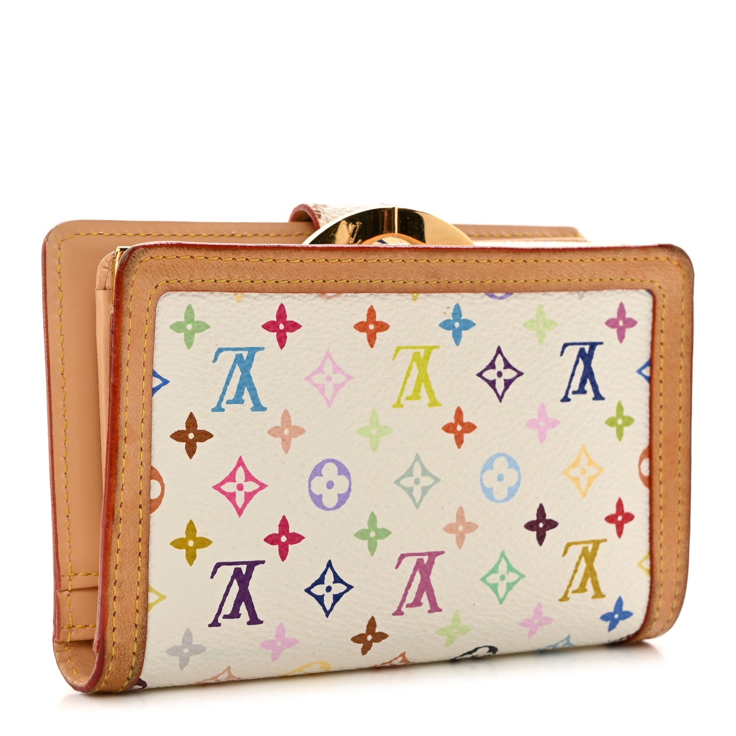 Monogram Multicolor French Purse Wallet White