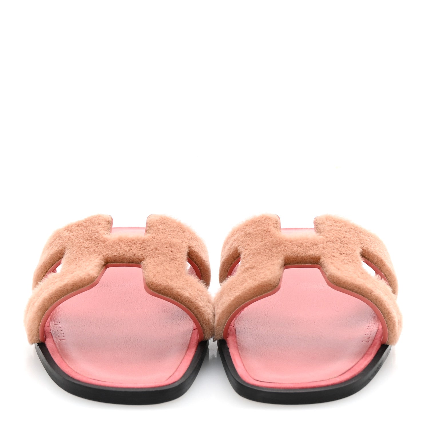 Mink Fur Oran Sandals 36 Blush Gris Fume