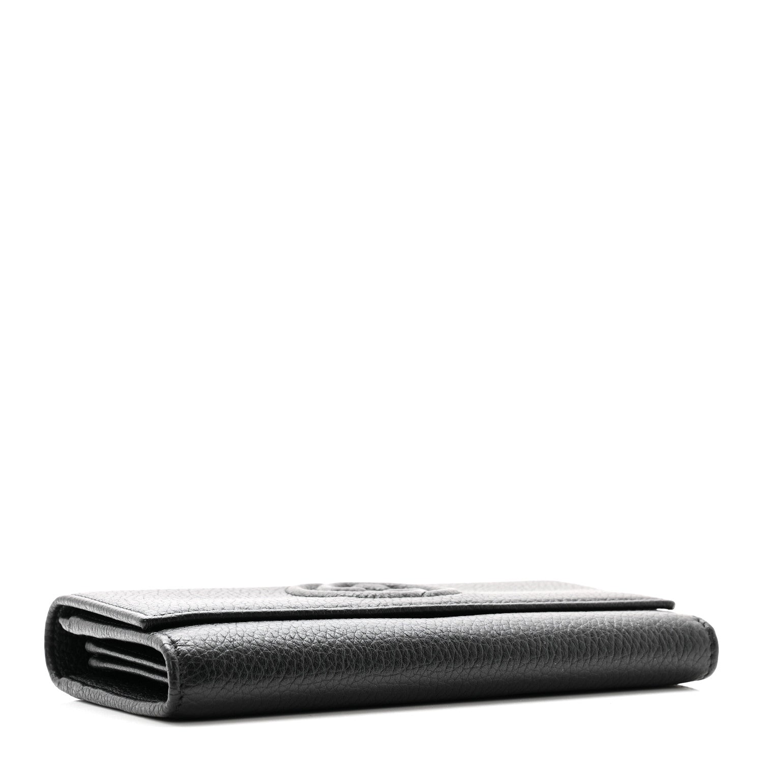 Pebbled Calfskin Large Soho Continental Wallet Black