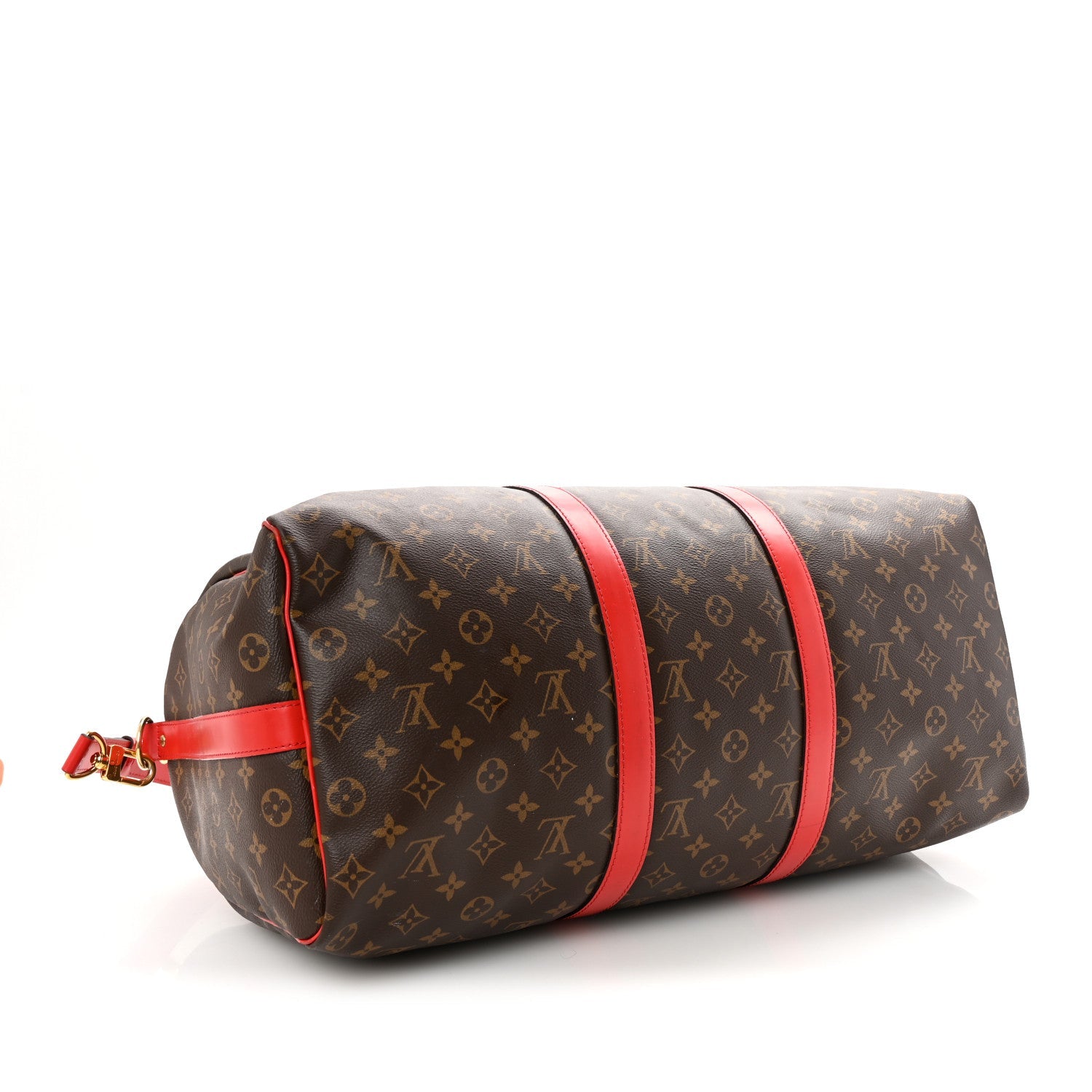 Calfskin Monogram Keepall Bandouliere 50 Coquelicot