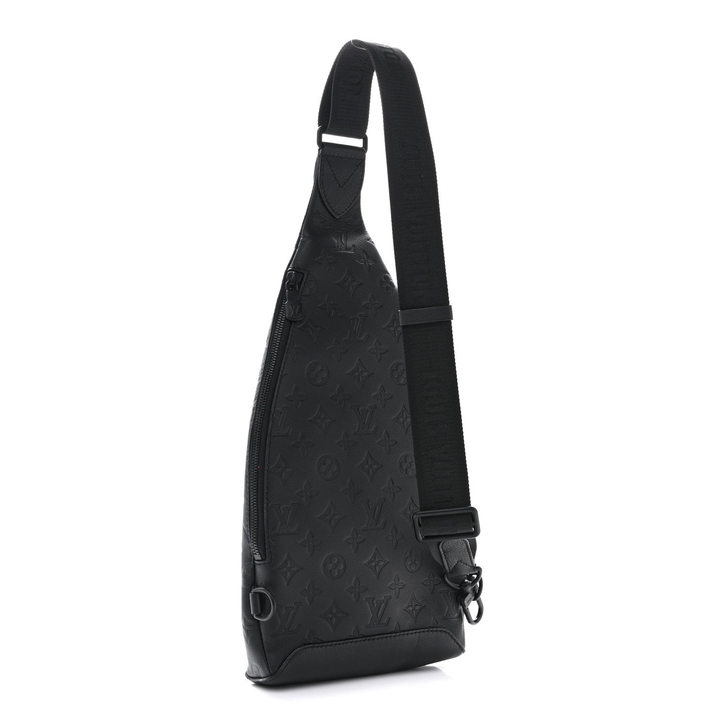 Calfskin Shadow Monogram Duo Slingbag Black