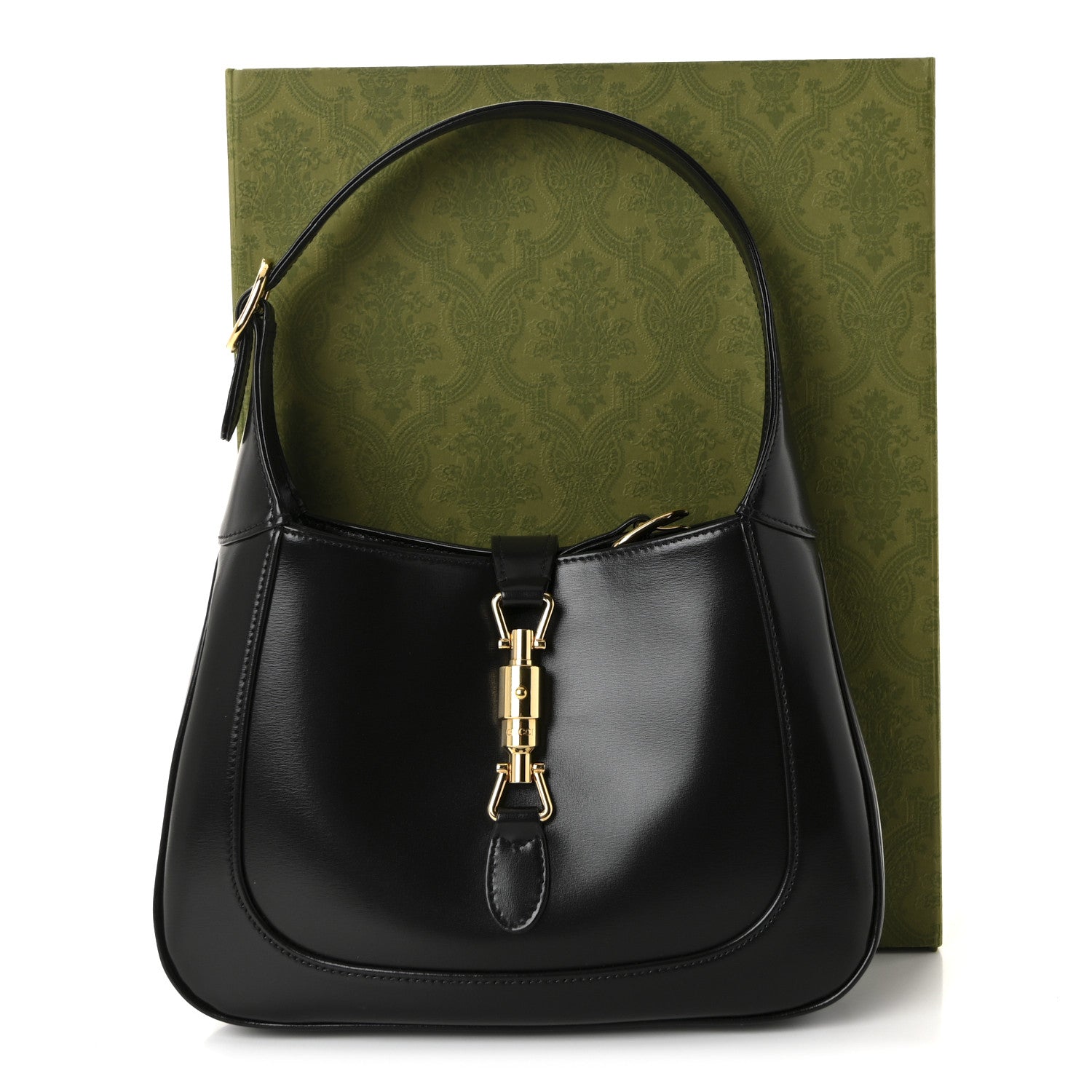 Boarded Dyana Lux Calfskin Small Jackie 1961 Hobo Black