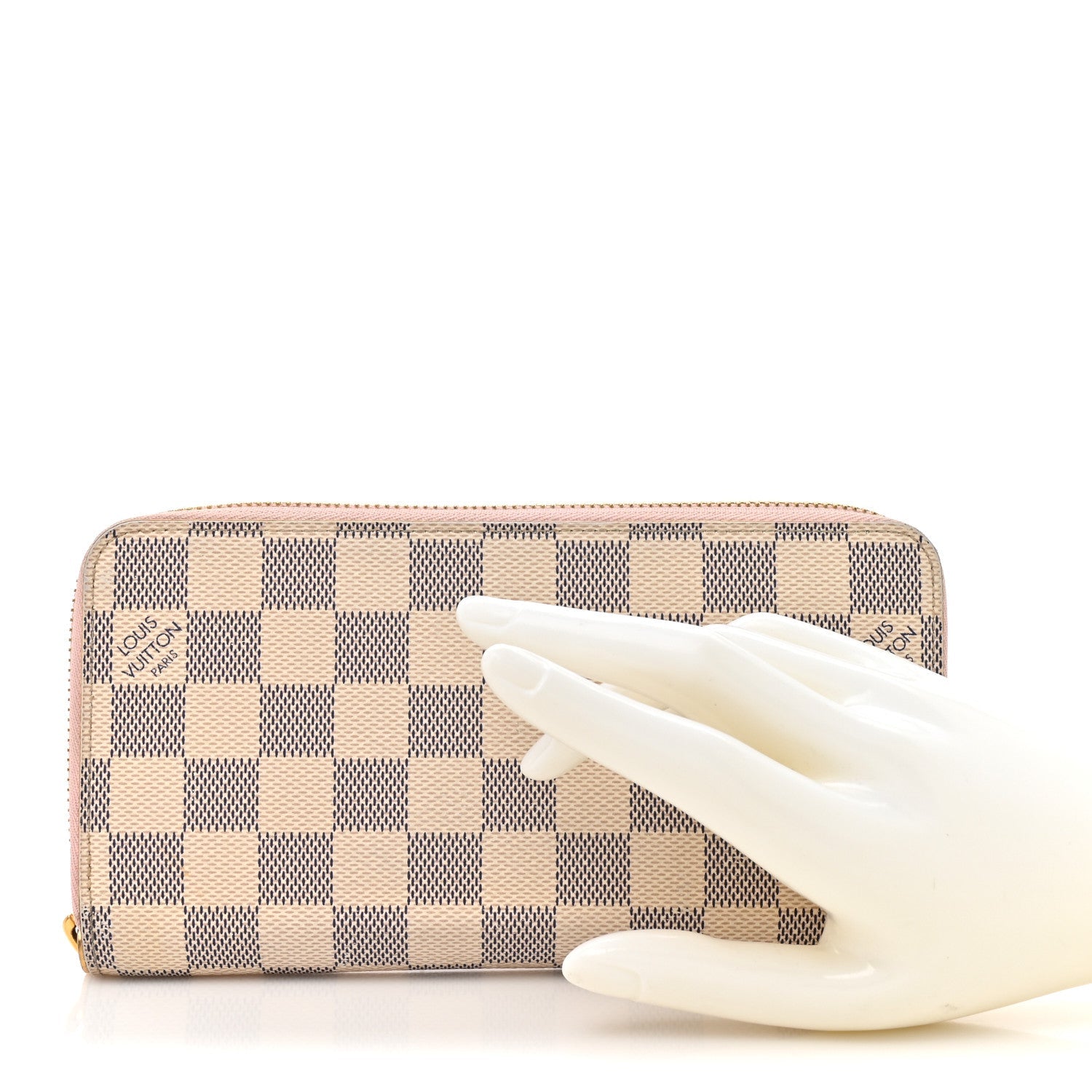 Damier Azur Zippy Wallet Rose Ballerine