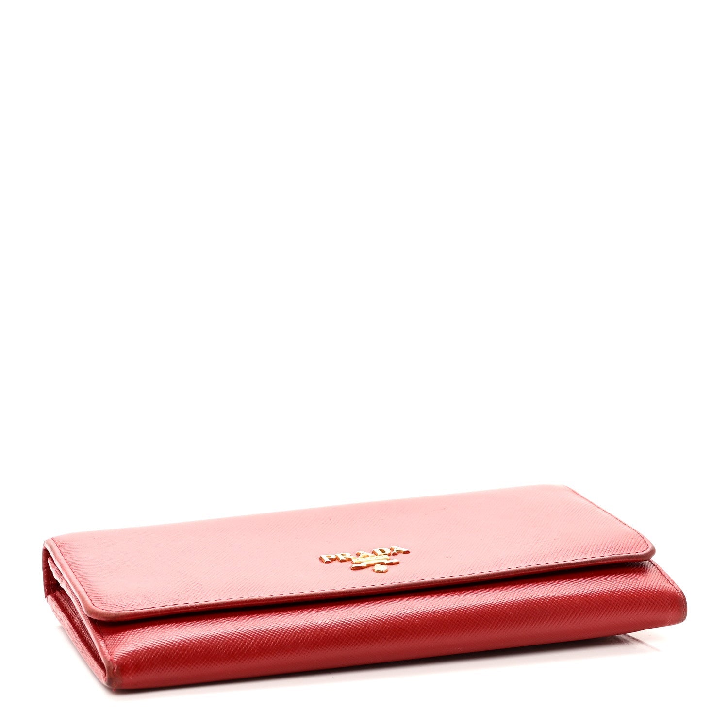 Saffiano Metal Continental Flap Wallet Fuoco