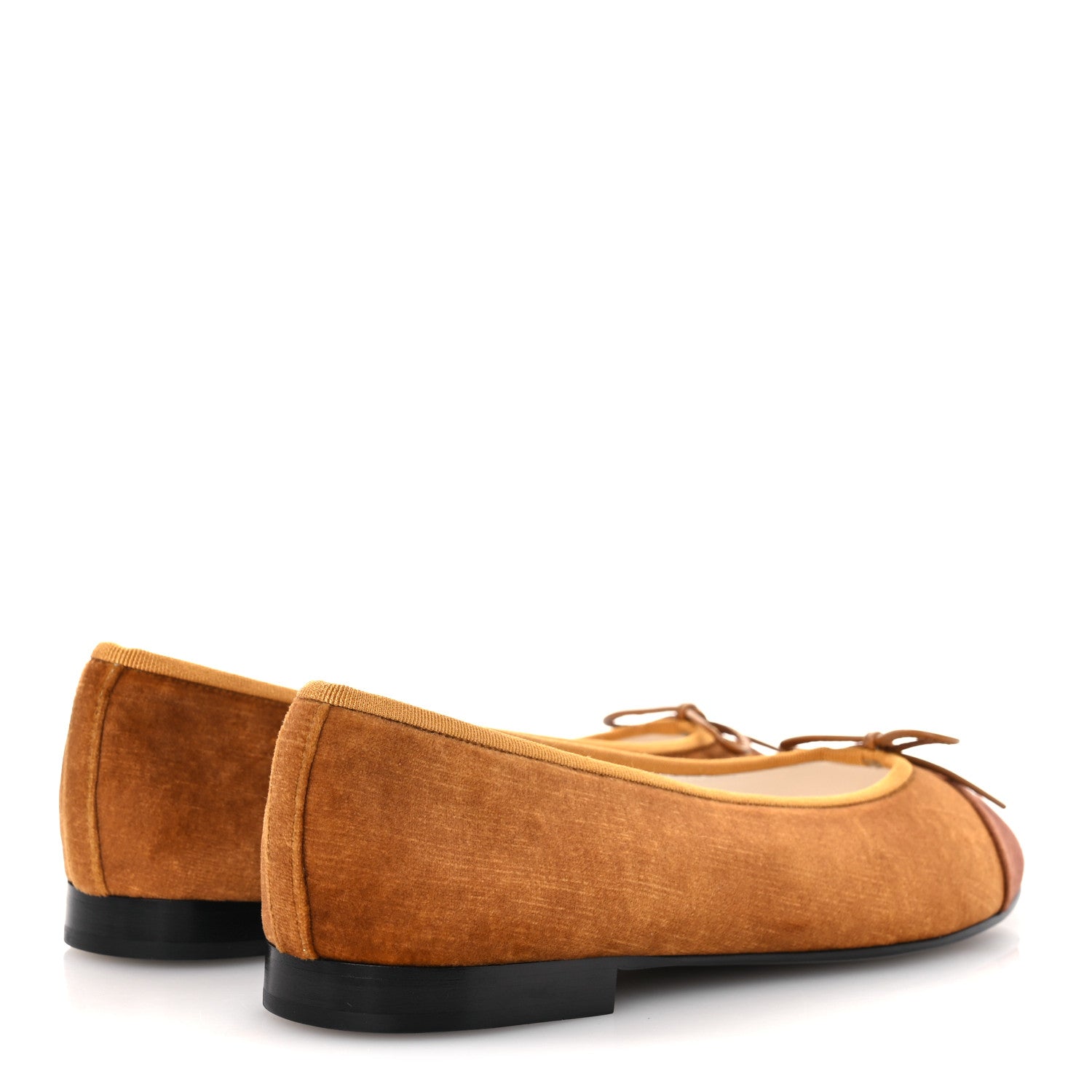 Velvet Cap Toe CC Ballerina Flats 39.5 Brown Light Brown