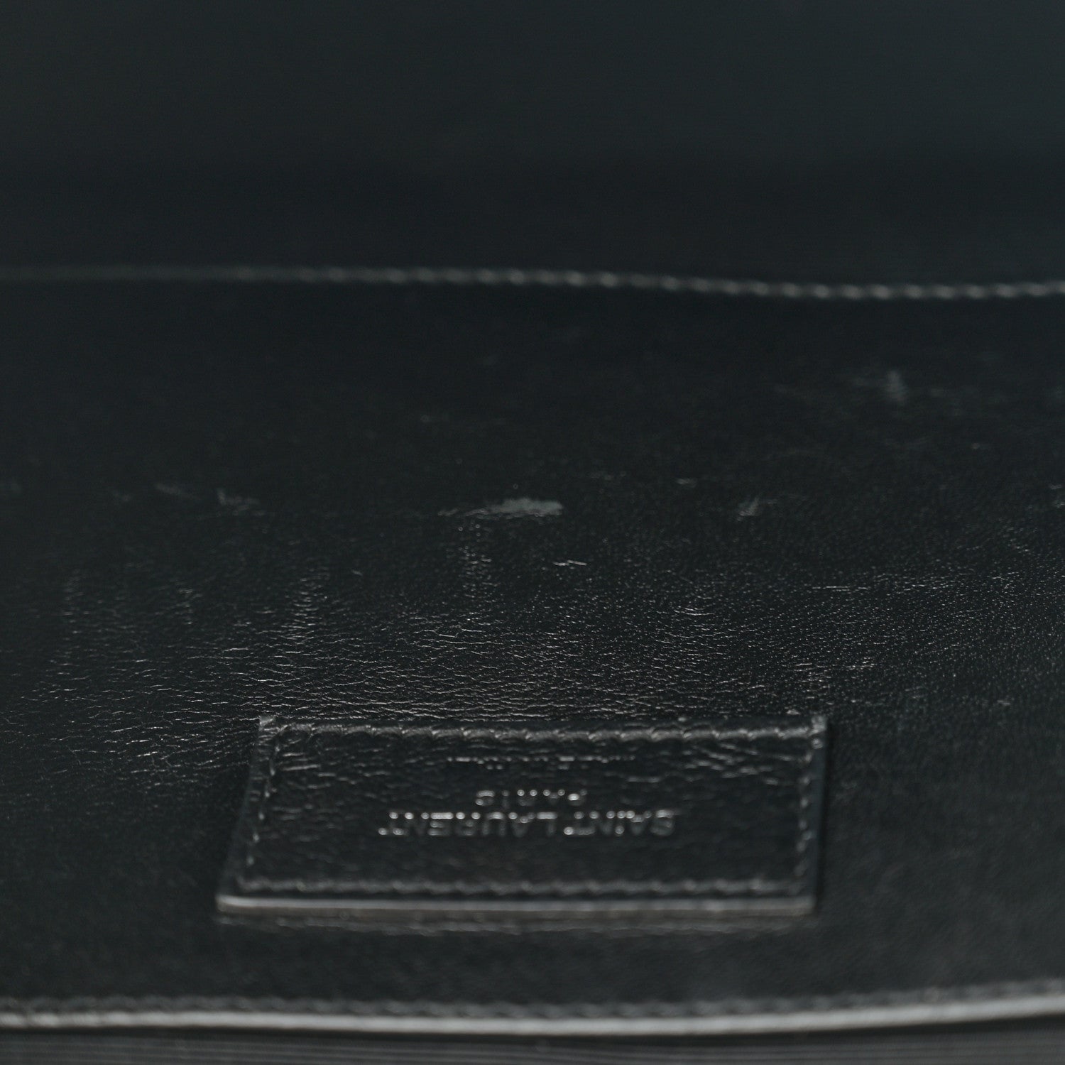 Calfskin Crocodile Embossed Large Classic Monogram Kate Satchel Black