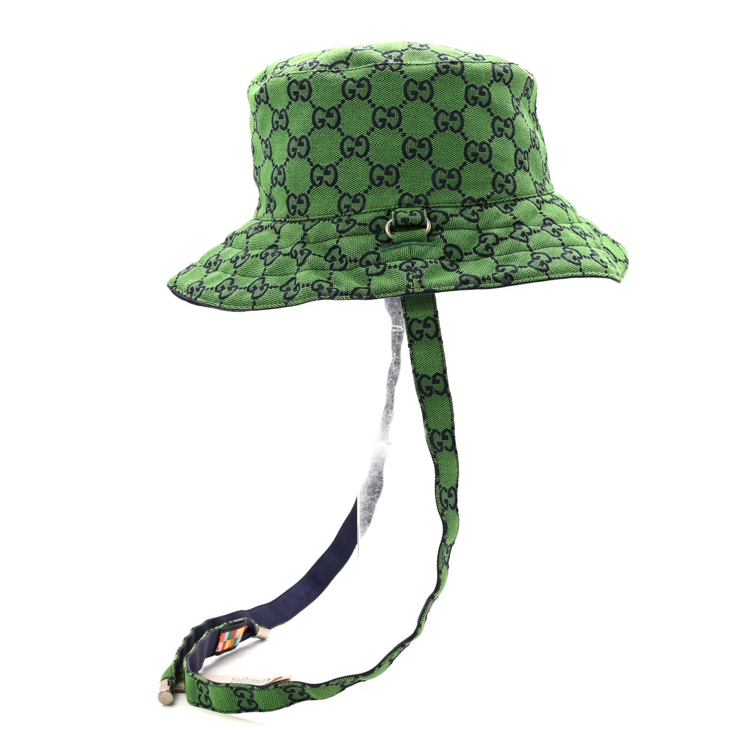 Monogram Multicolor Reversible Self-Tie Bucket Hat S Green Blue