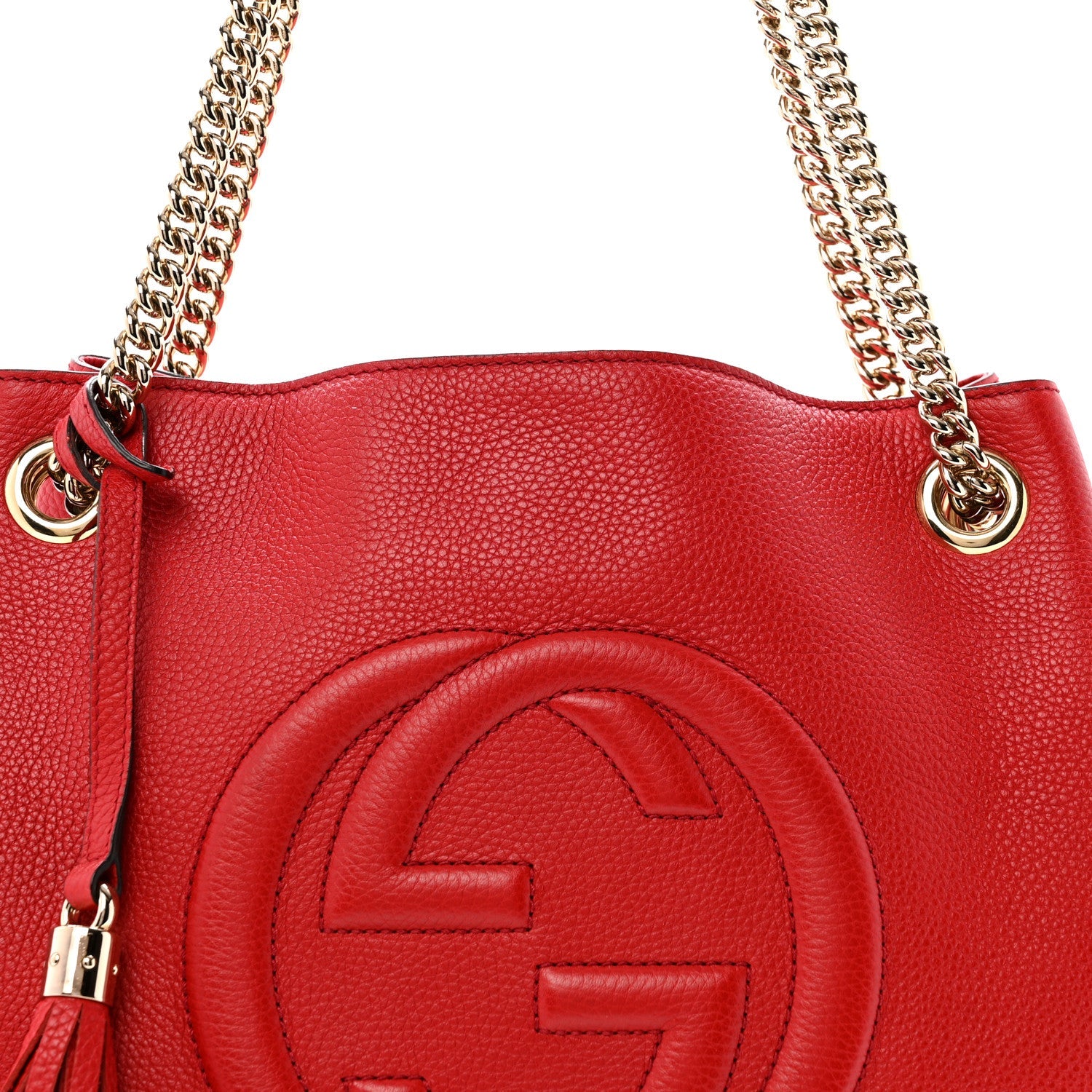 Cellarius Calfskin Medium Soho Chain Shoulder Bag Vibrant Red