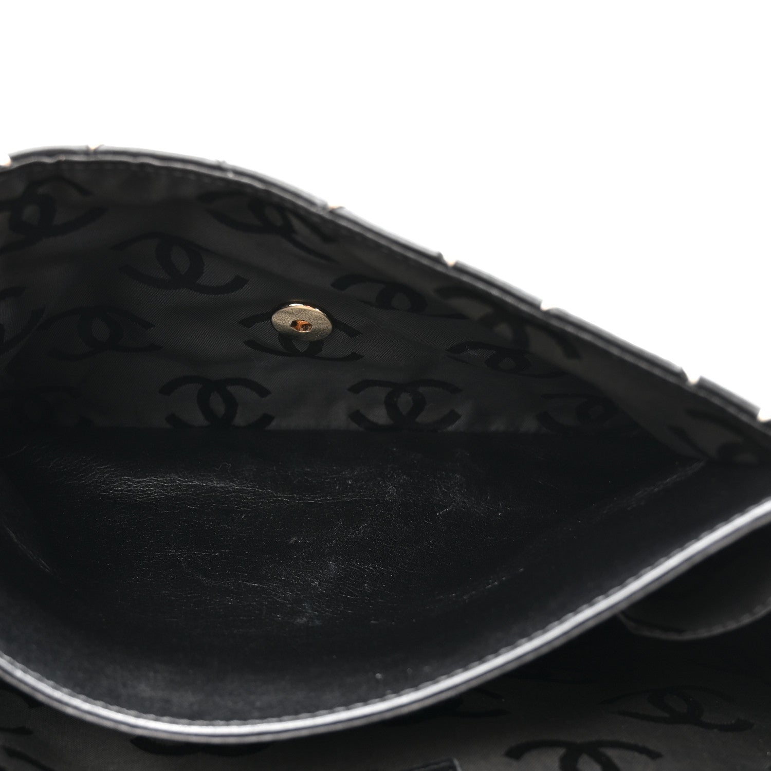 Calfskin Quilted Wild Stitch Large Top Handle Flap Black