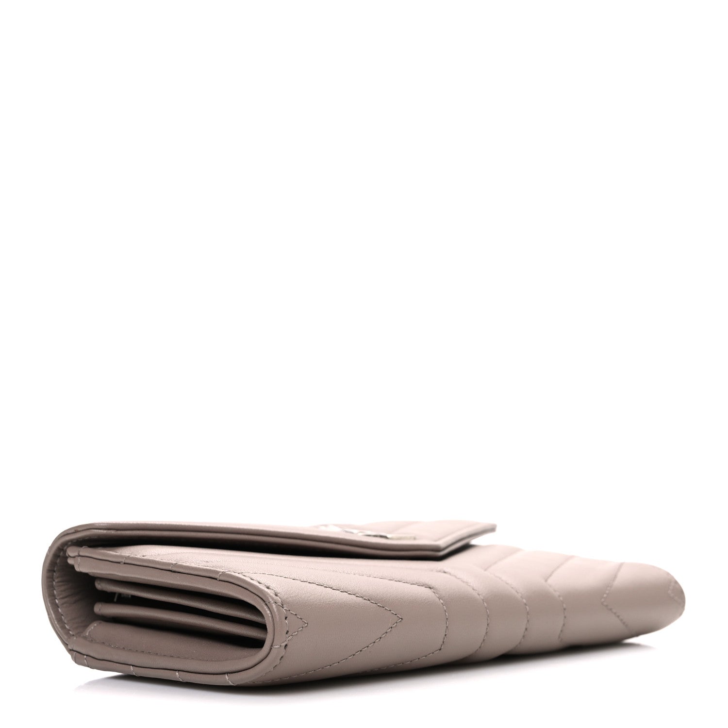 Lambskin Y Quilted Monogram Large Loulou Flap Wallet Mink