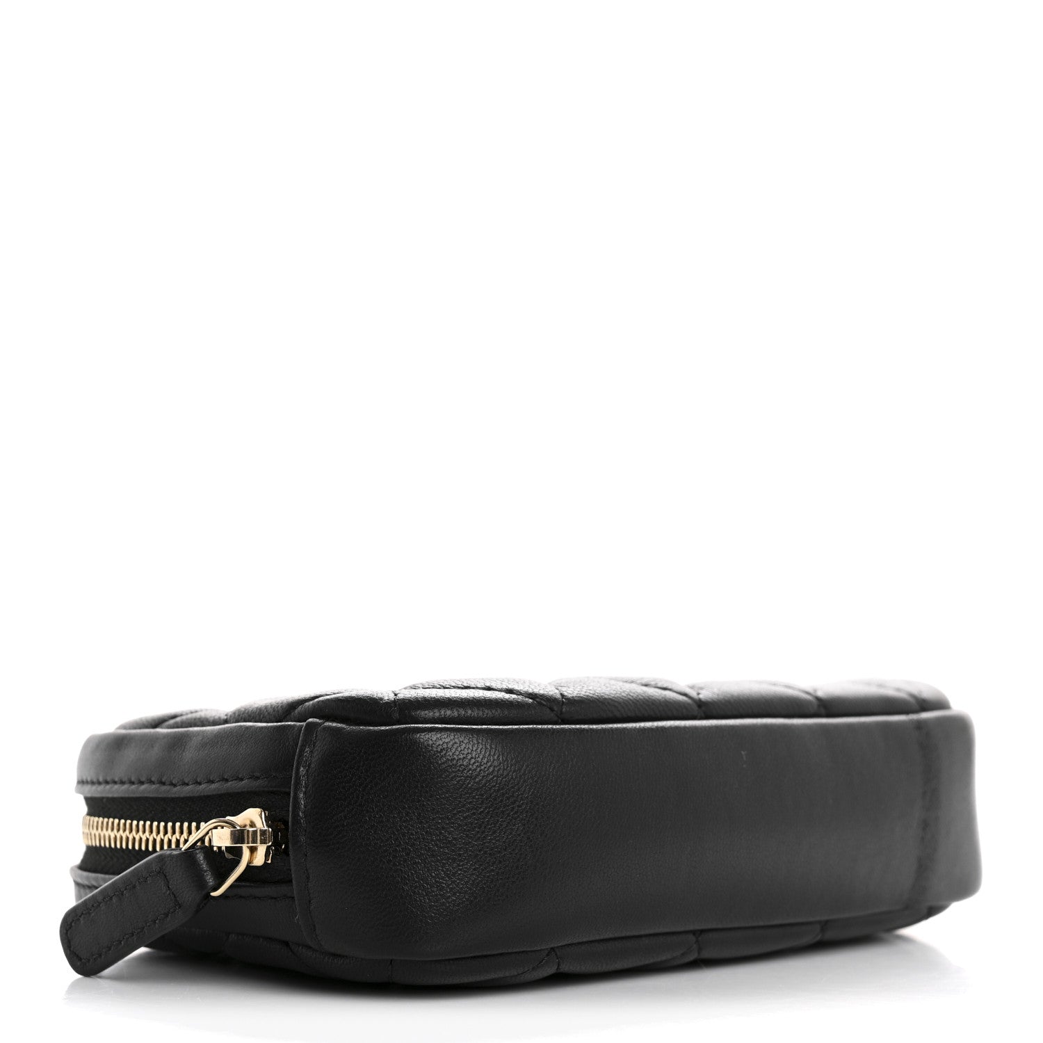 Lambskin Small Curvy Pouch Cosmetic Case Black