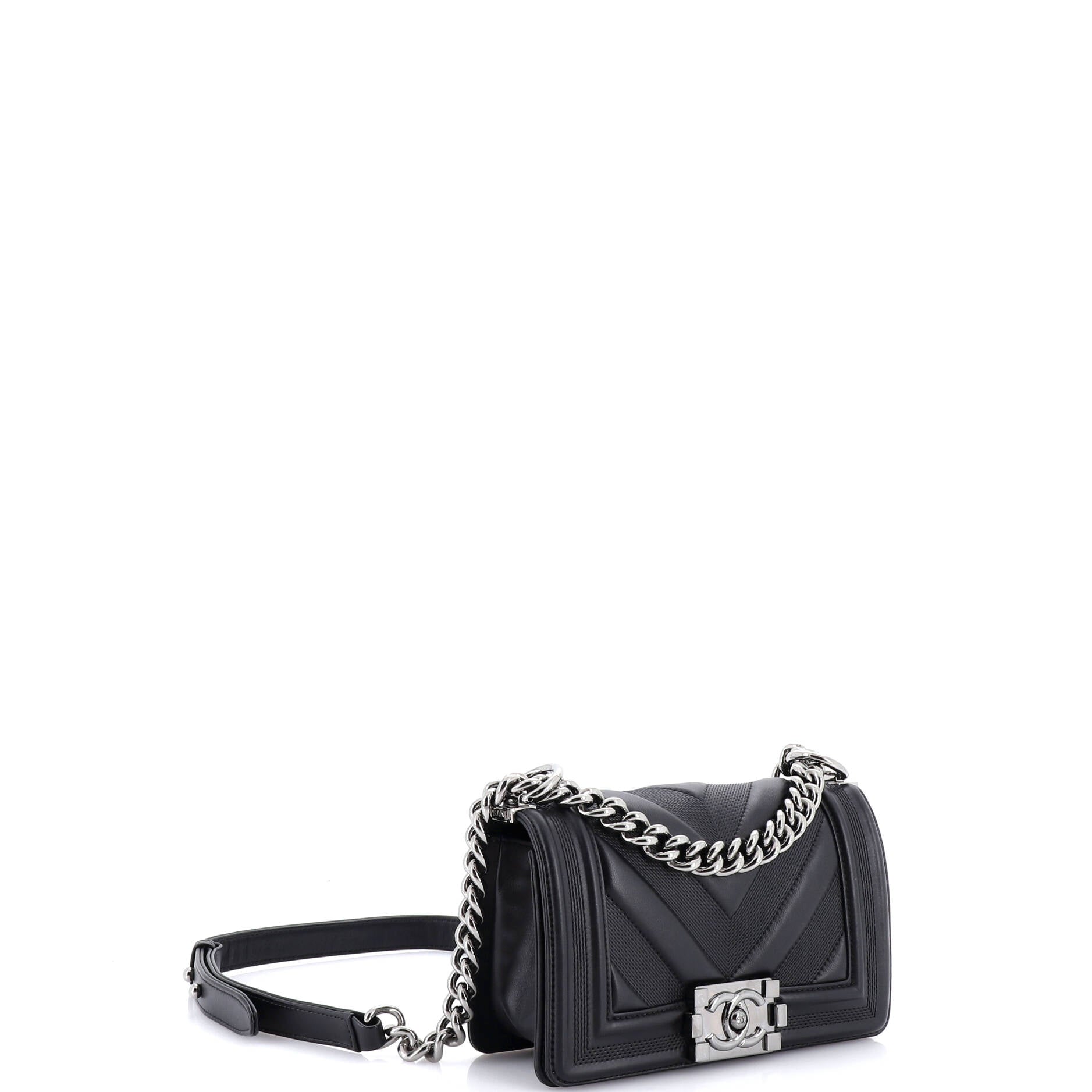 Boy Flap Bag Perforated Chevron Lambskin Small