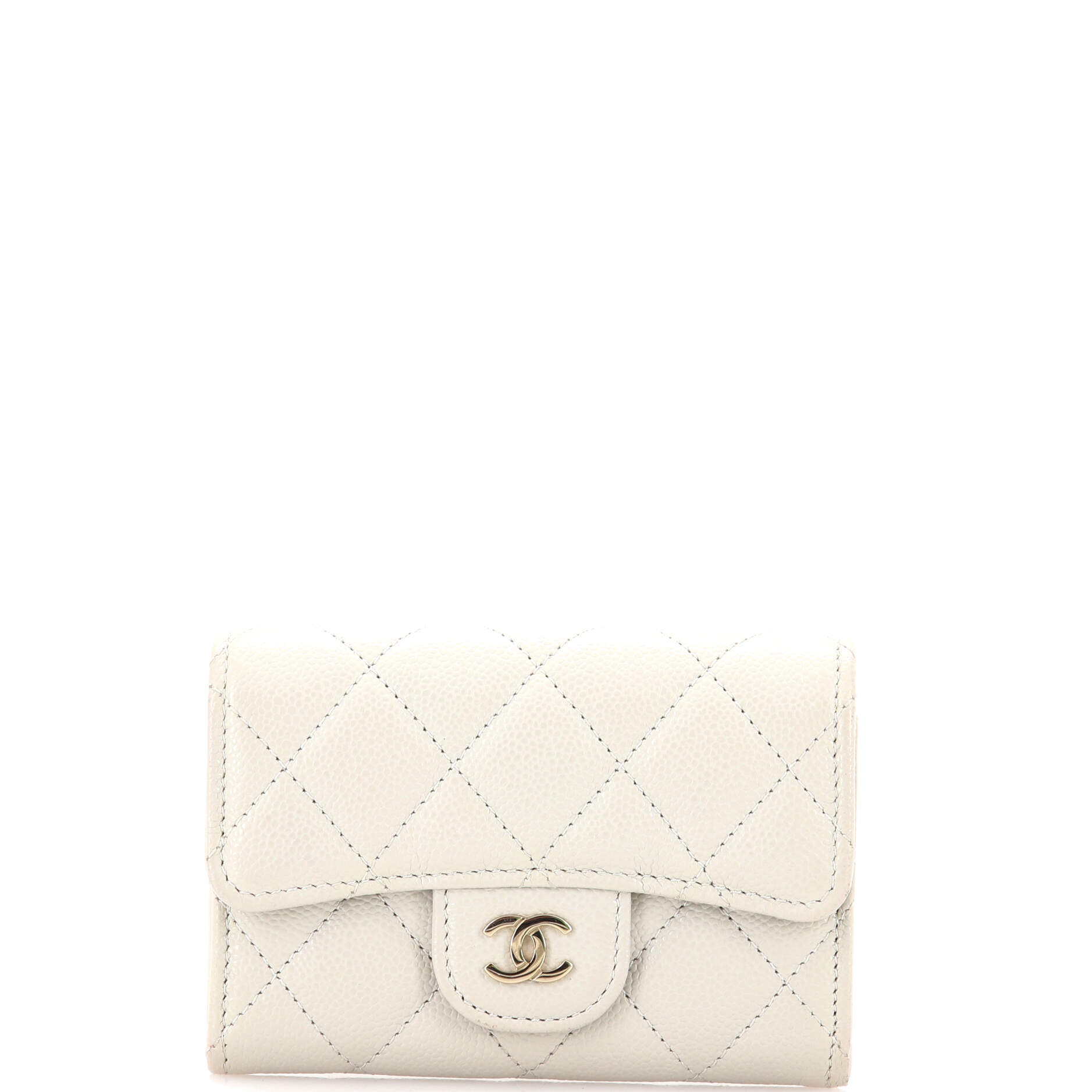 Classic Flap Card Case Quilted Caviar