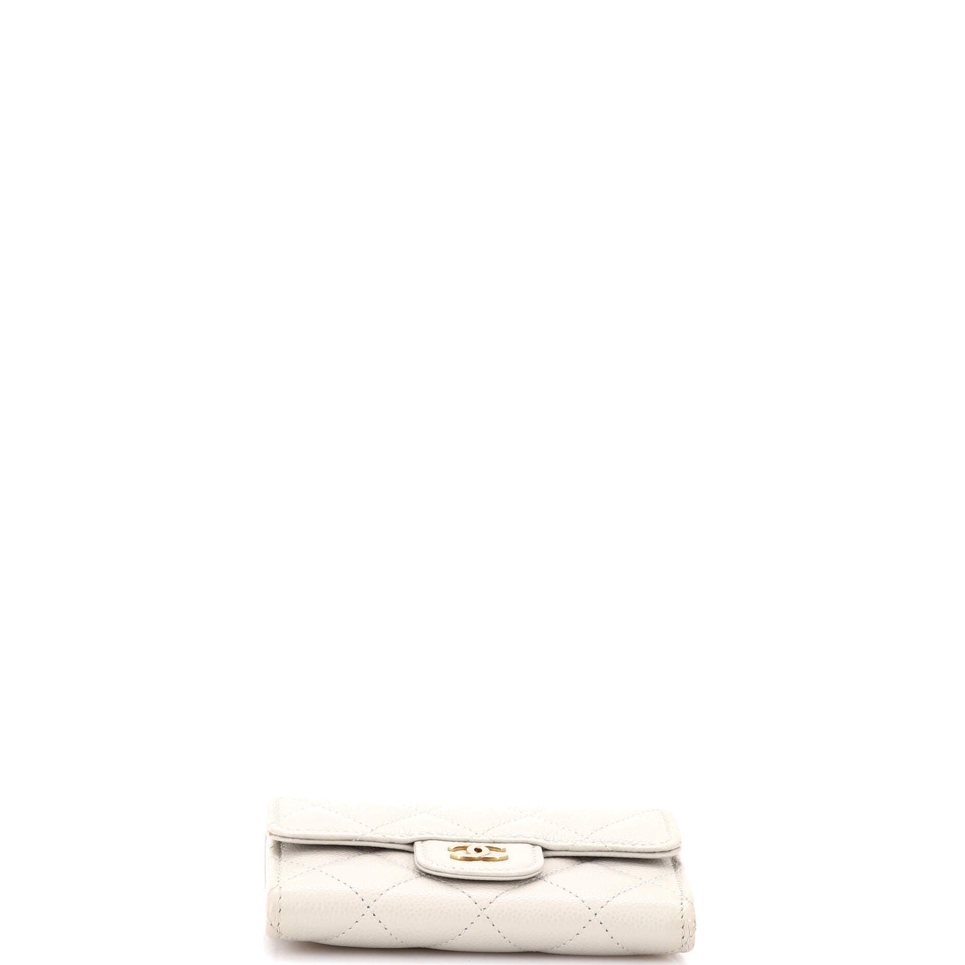 Classic Flap Card Case Quilted Caviar