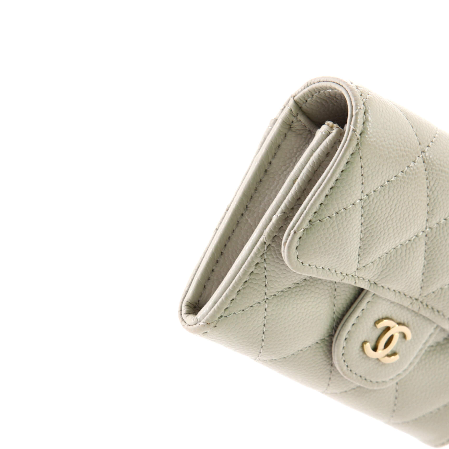 Classic Flap Card Case Quilted Caviar