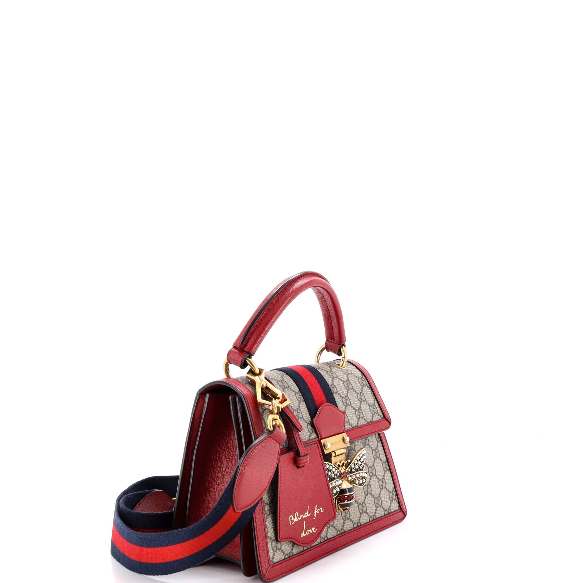 Queen Margaret Top Handle Bag GG Coated Canvas with Leather Small