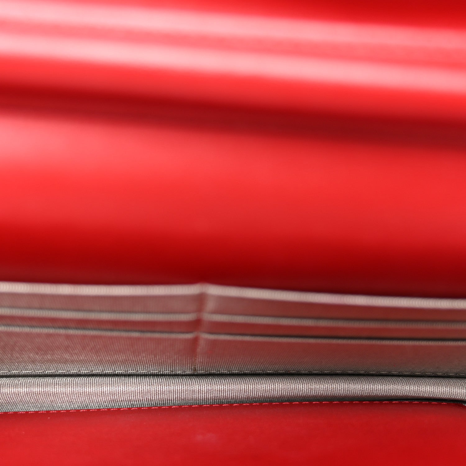 Patent Quilted Brilliant Wallet On Chain WOC Red