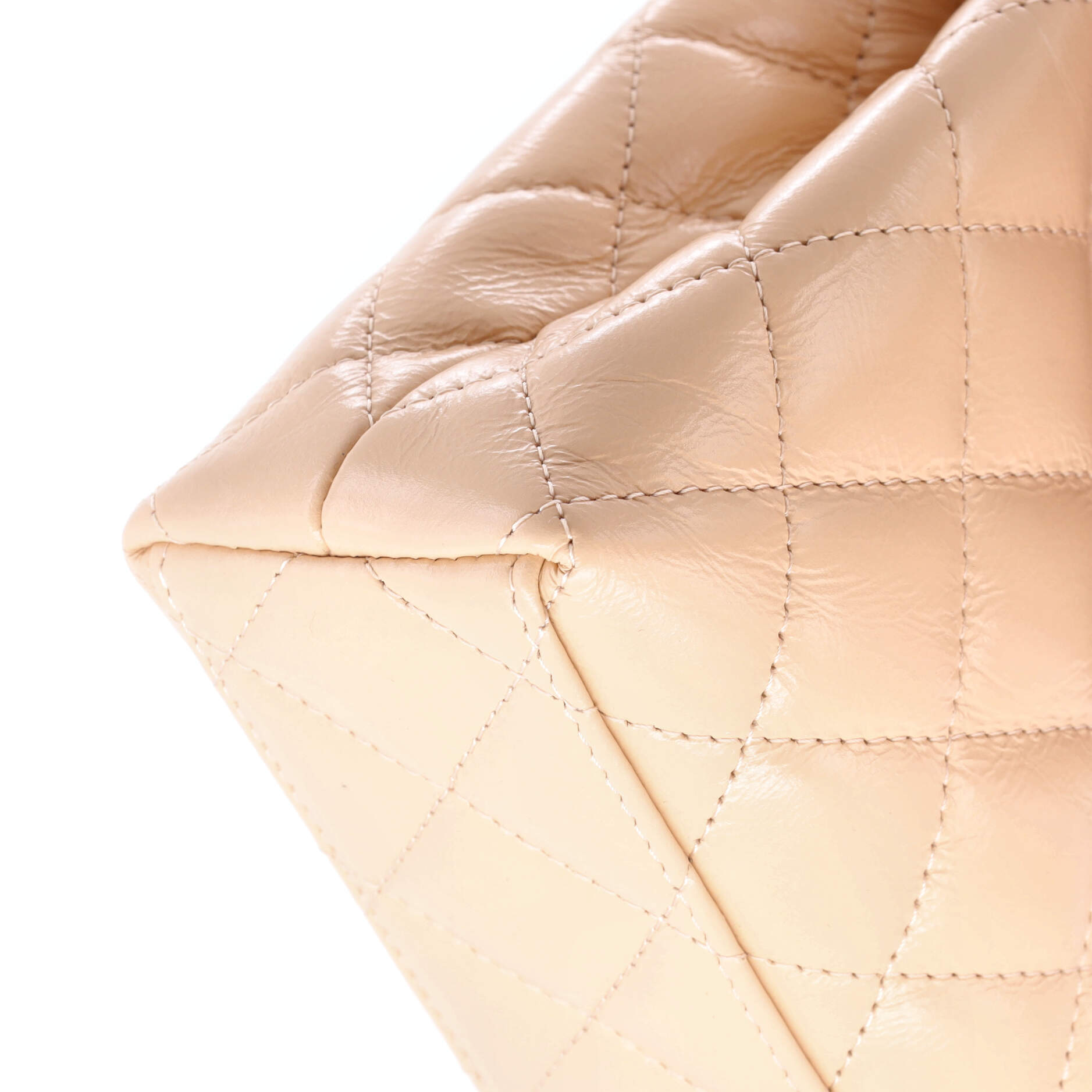 Kelly Top Handle Shopping Bag Quilted Shiny Aged Calfskin Mini