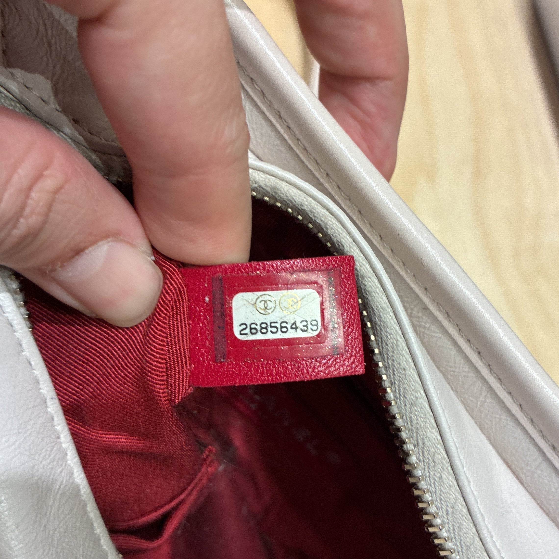 Gabrielle Hobo Chevron Aged Calfskin Small