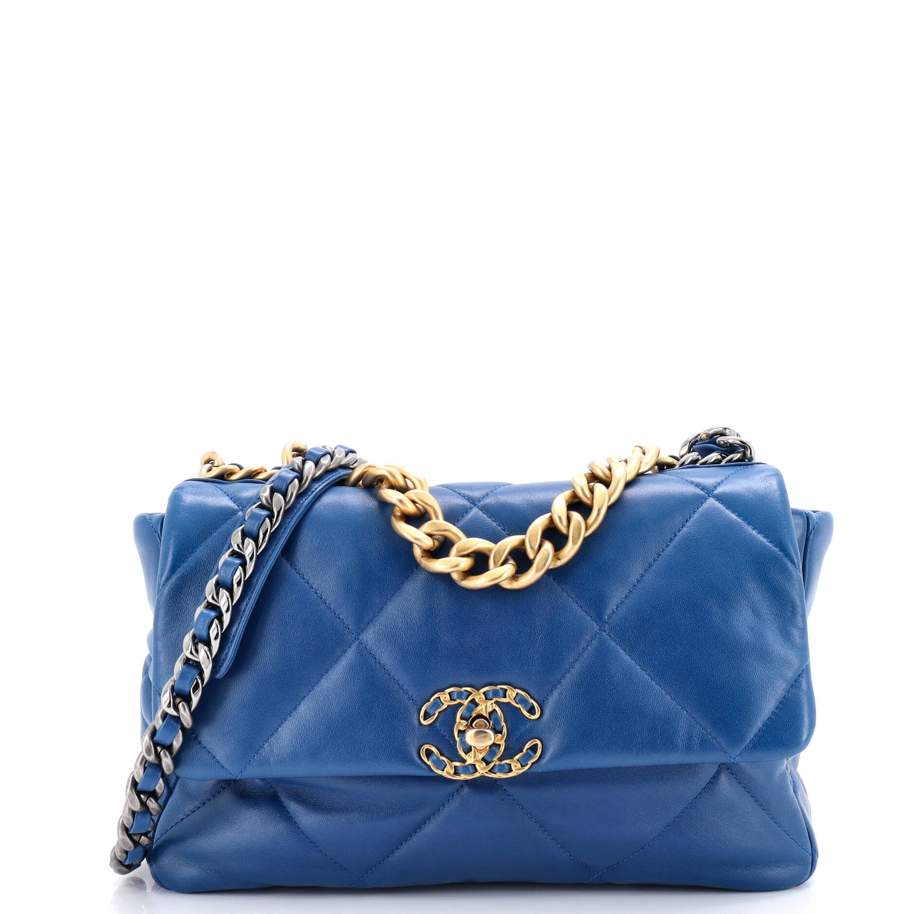 19 Flap Bag Quilted Leather Large