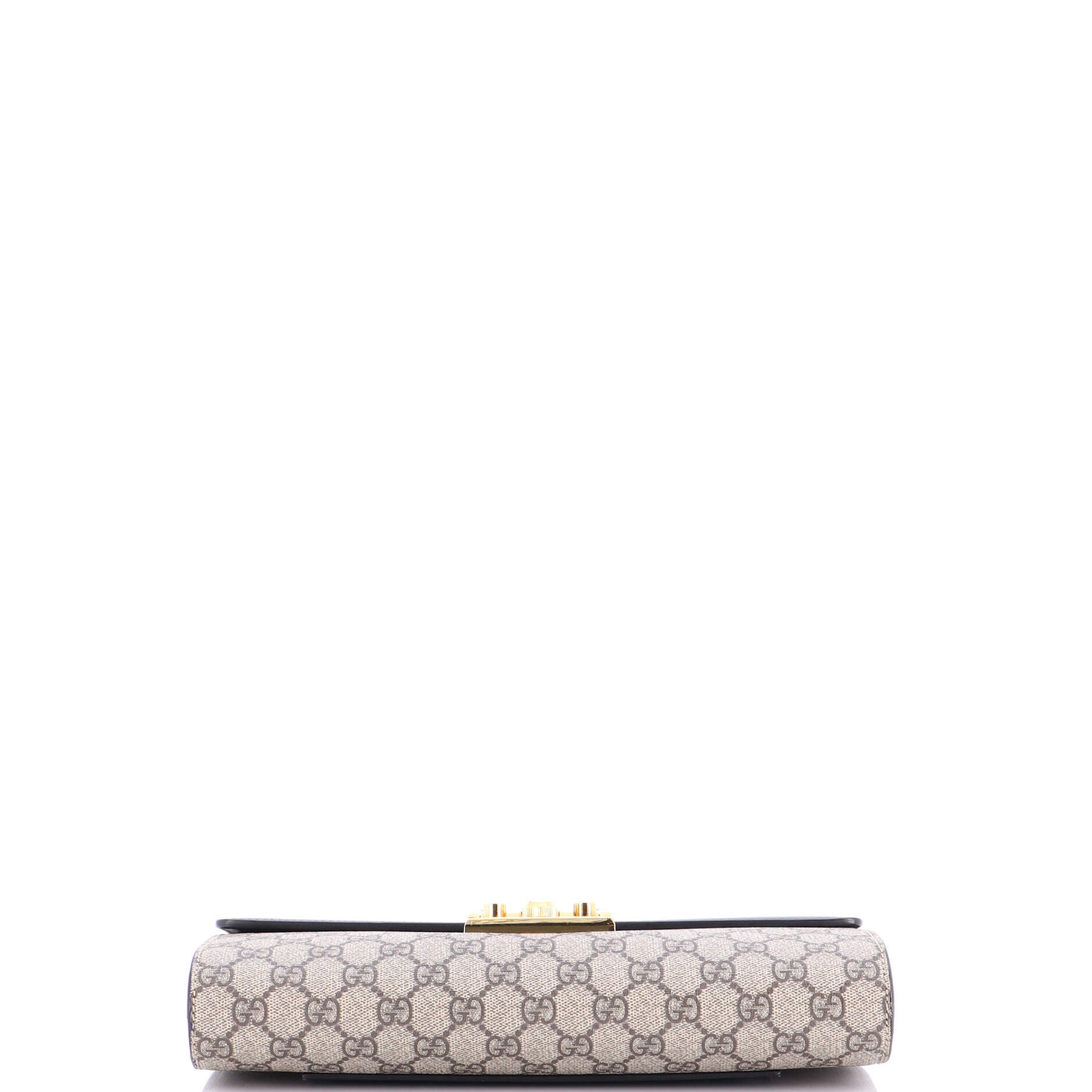 Padlock Clutch GG Canvas and Leather Large