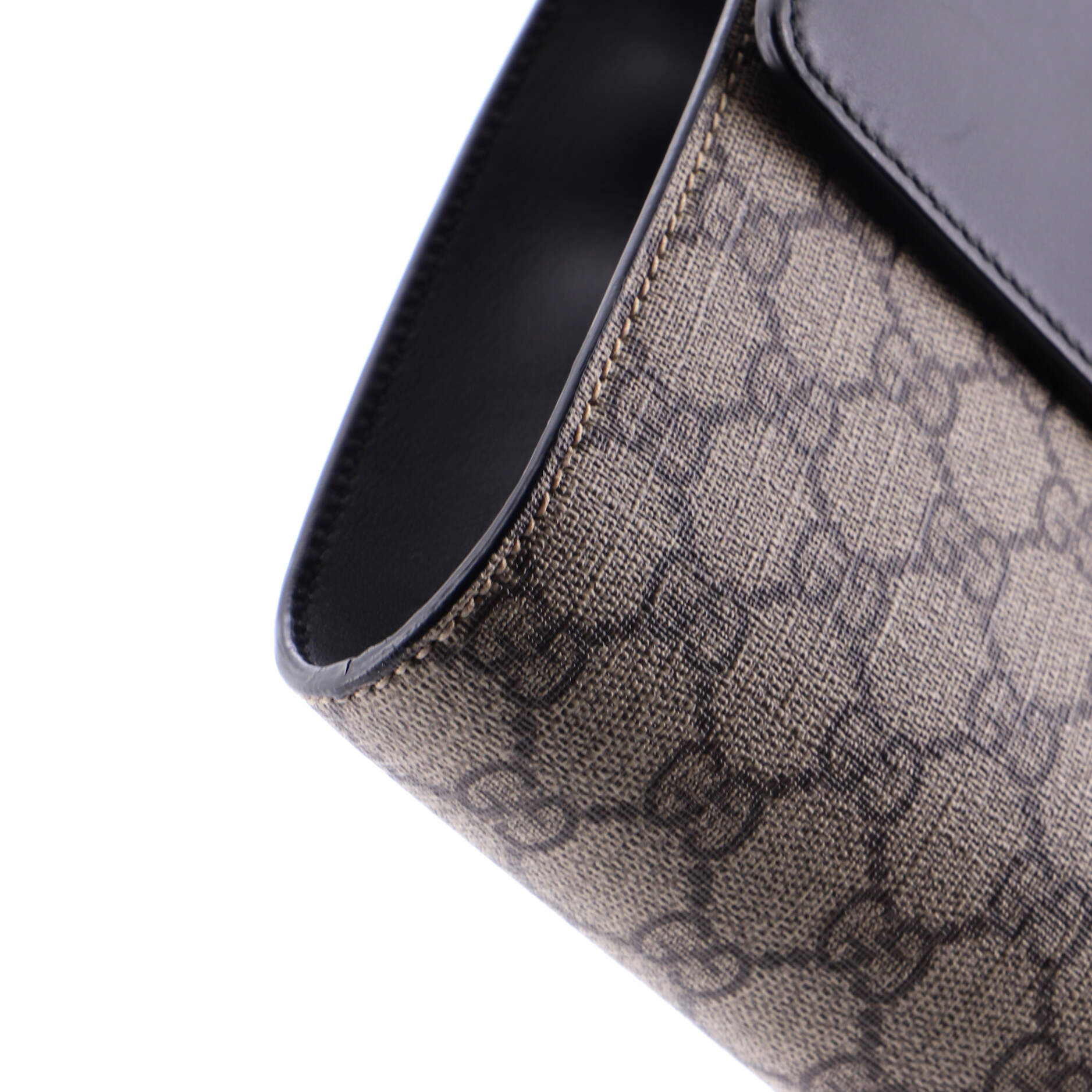 Padlock Clutch GG Canvas and Leather Large
