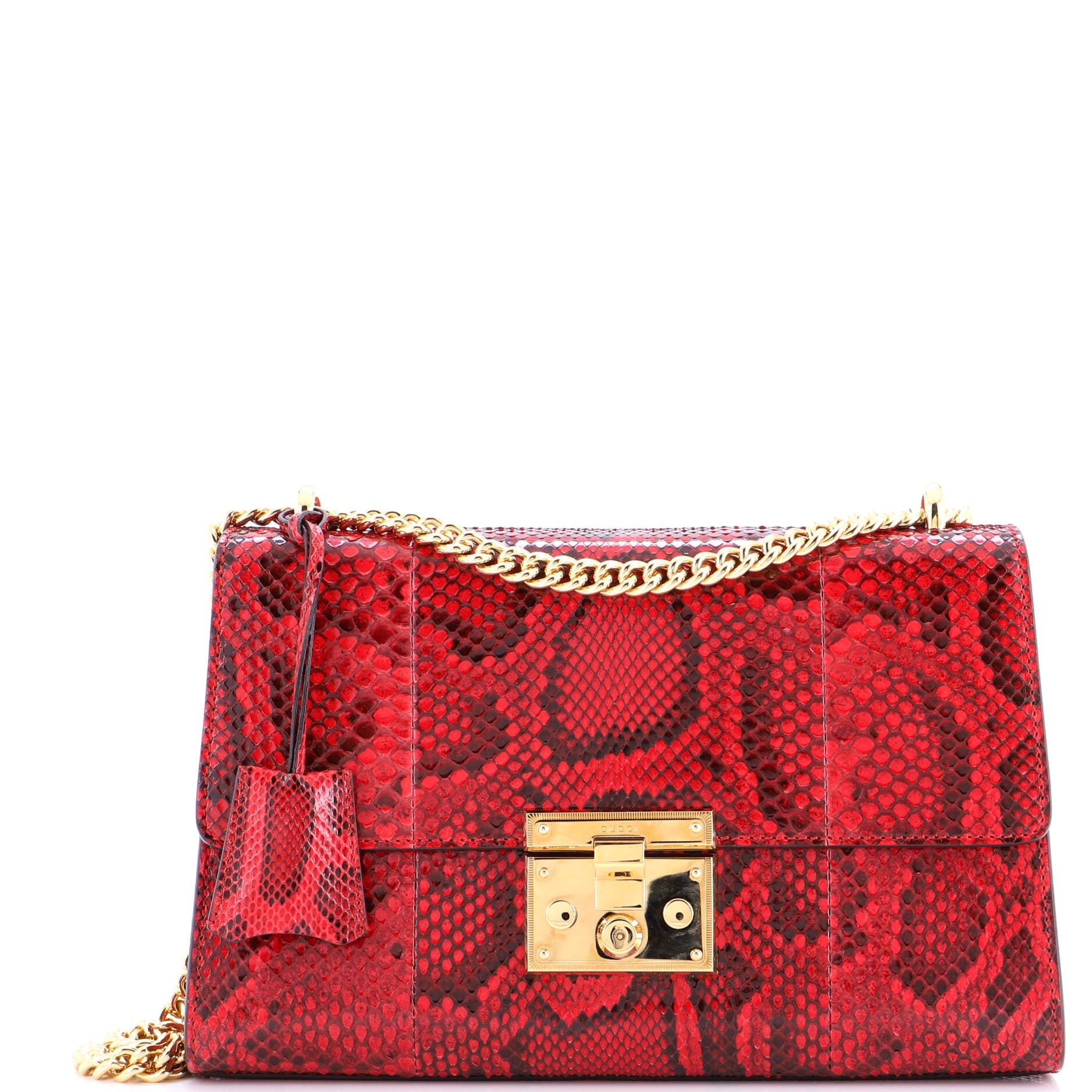 Padlock Shoulder Bag Python Medium