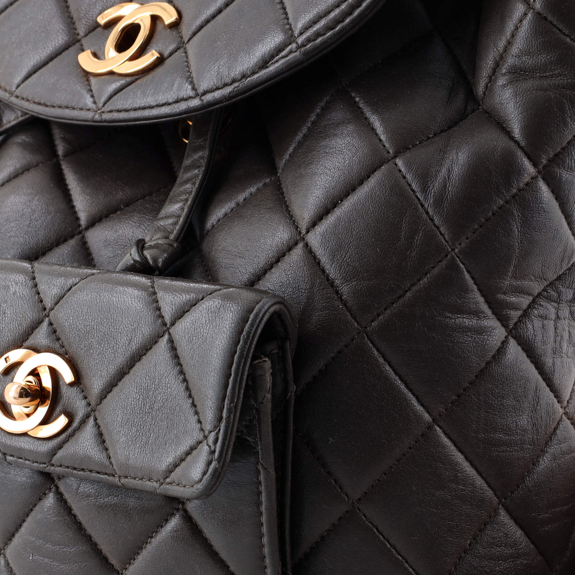 Vintage CC Pocket Backpack Quilted Lambskin Small