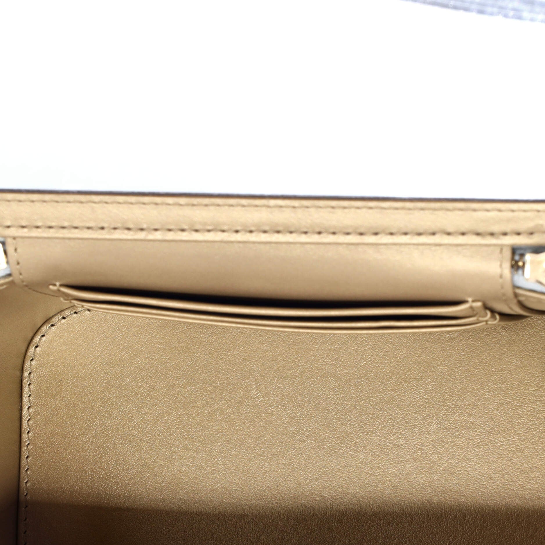 Pearl Crush Vanity Case with Chain Quilted Lambskin Small