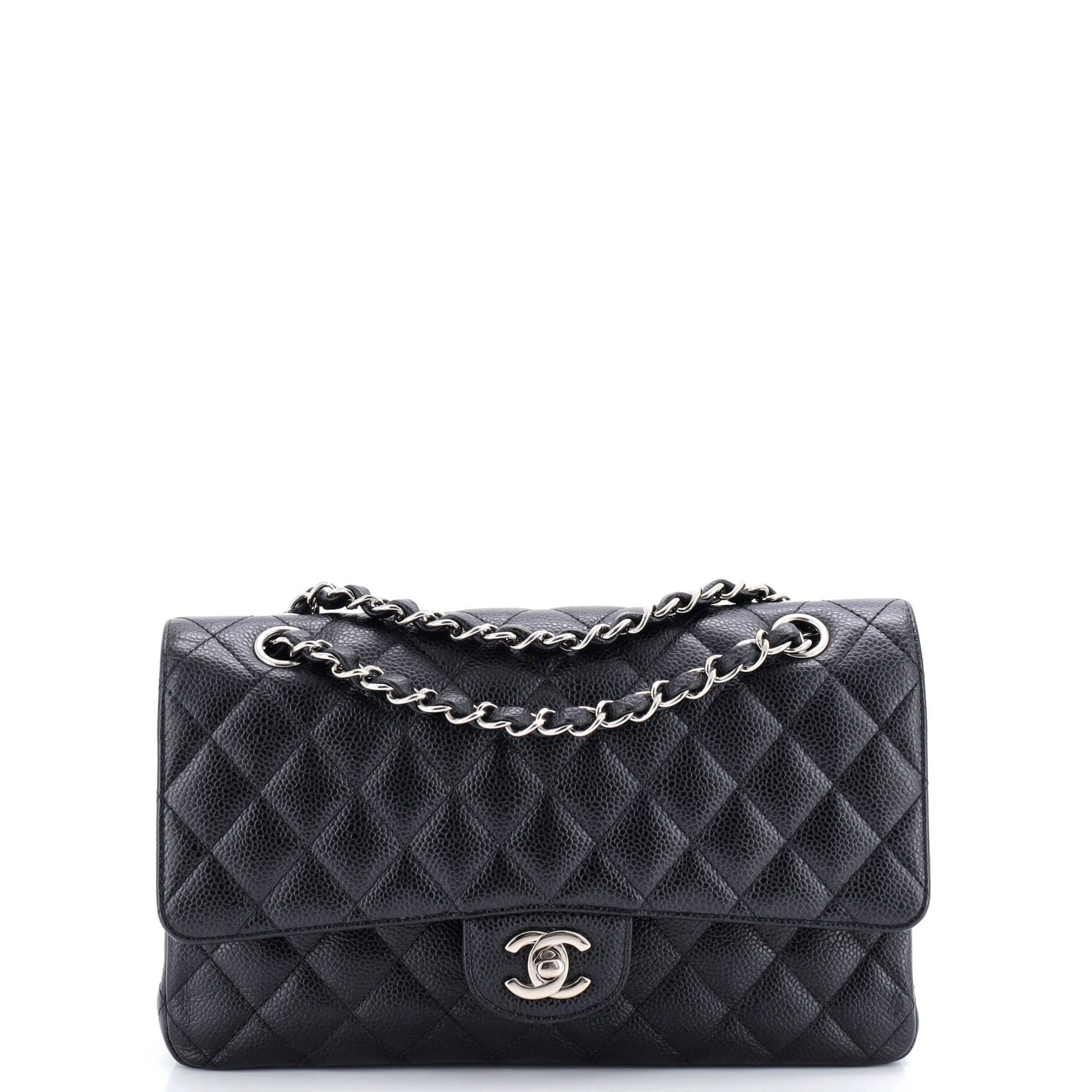 Classic Double Flap Bag Quilted Caviar Medium