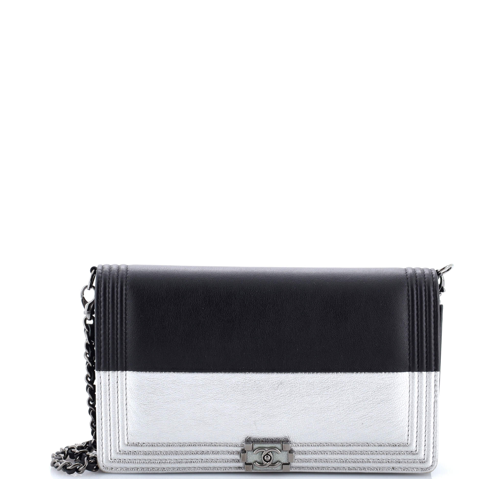 Bicolor Boy Wallet on Chain Calfskin