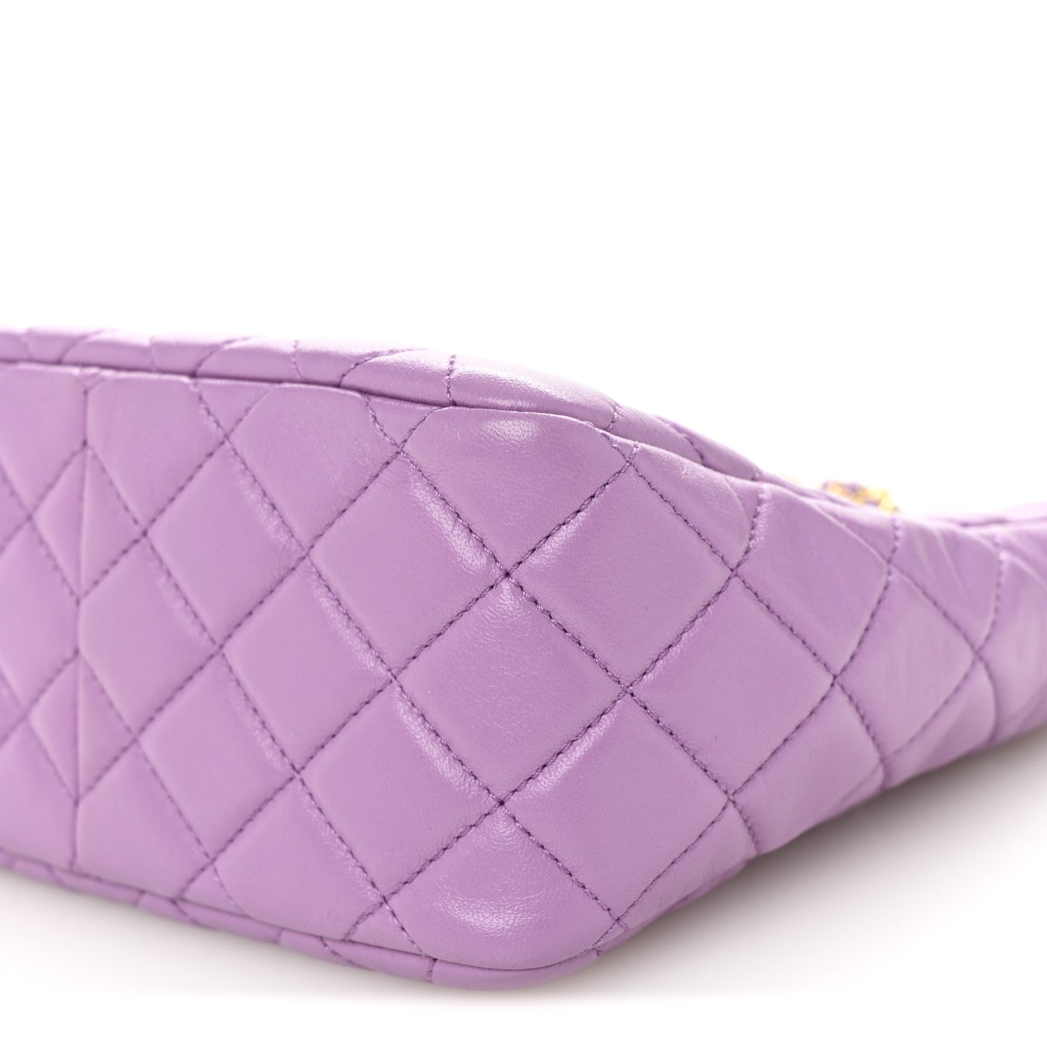 Lambskin Quilted Small Pearl Crush Hobo Purple
