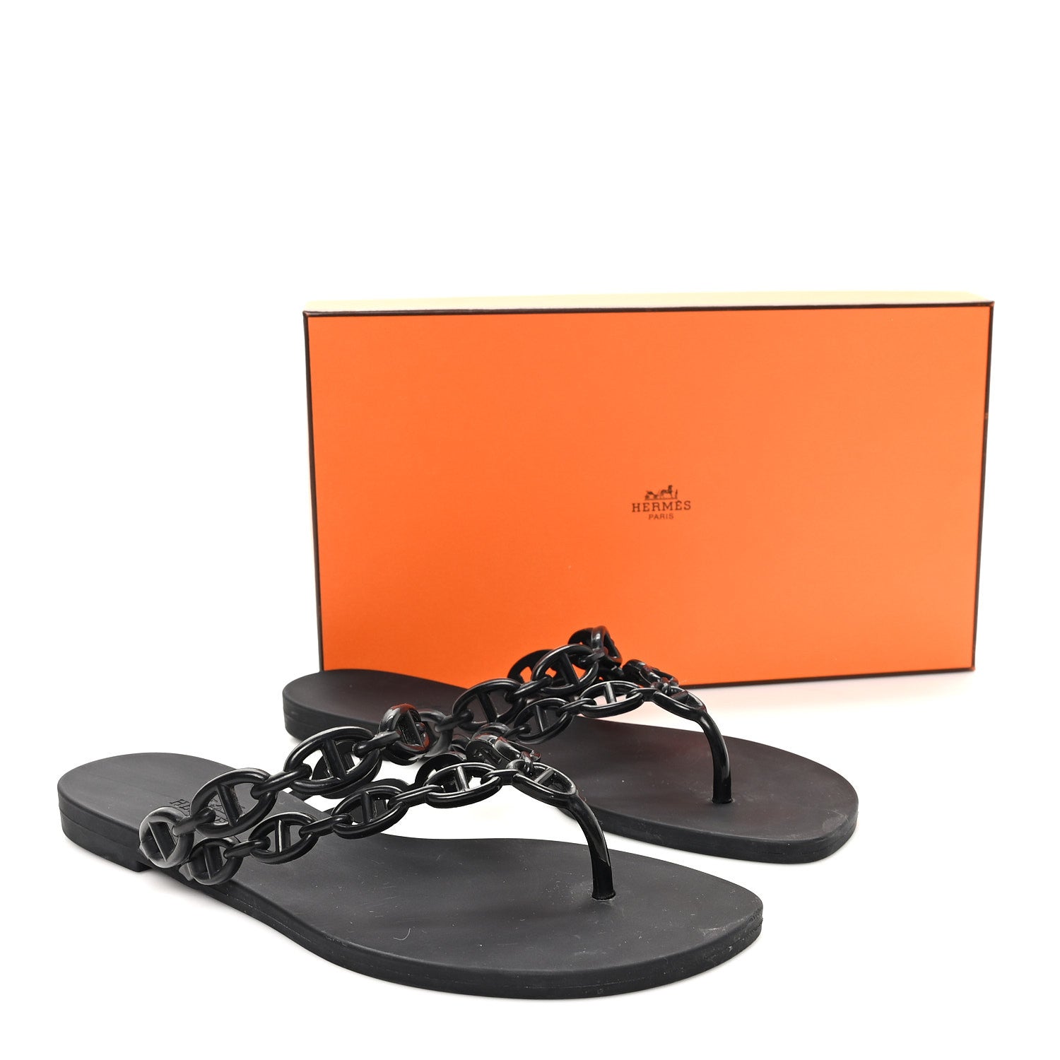 Rubber Chaine d'Ancre Island Sandals 38 Black