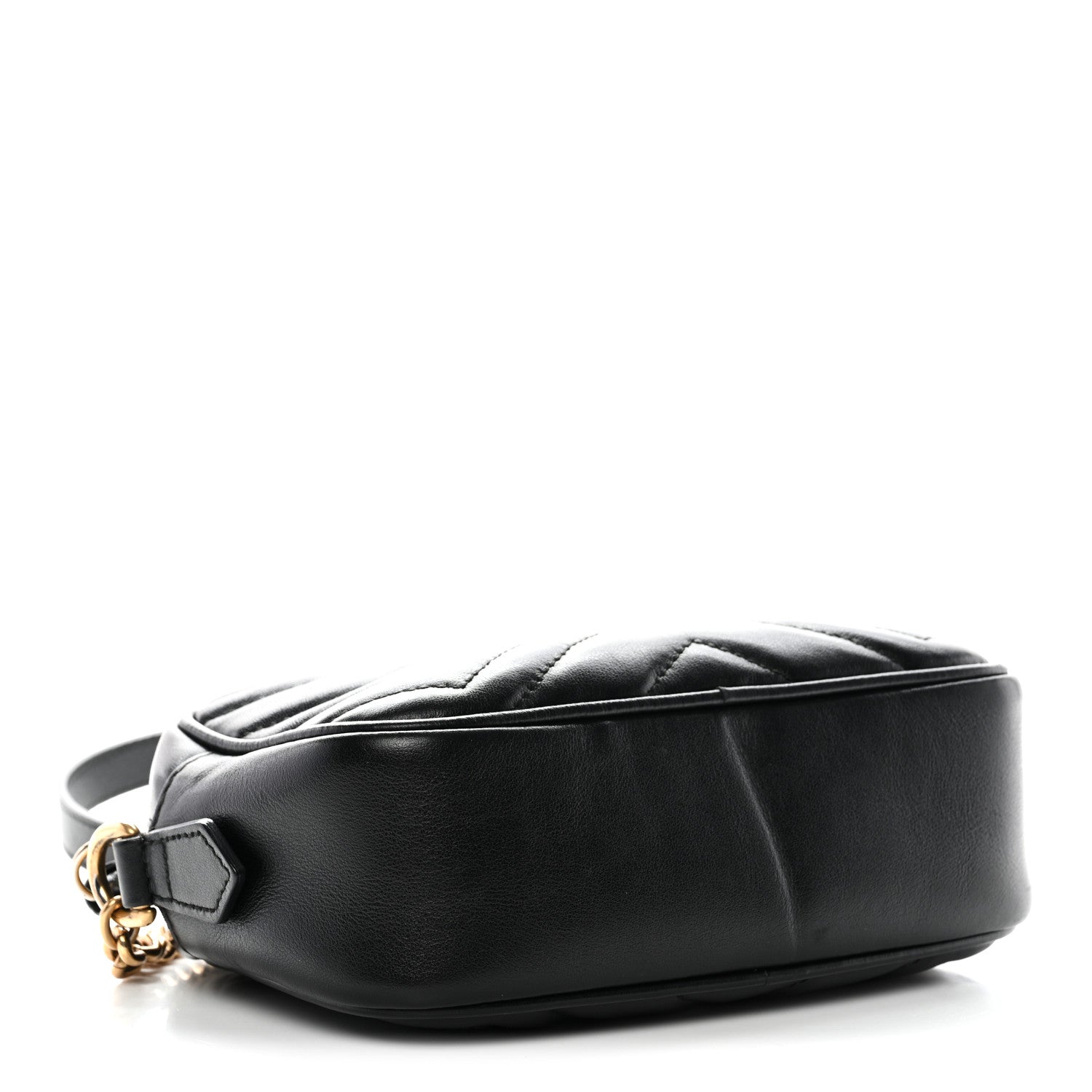 Calfskin Matelasse Mini GG Marmont Chain Shoulder Bag Black