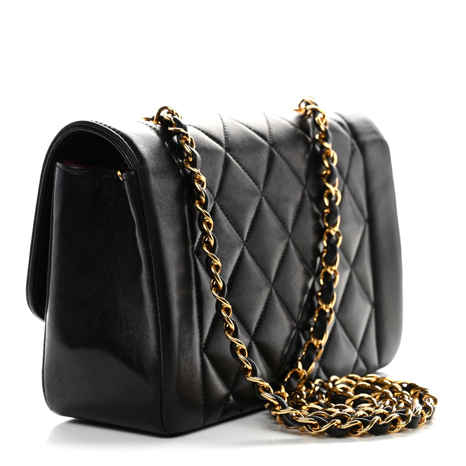 Lambskin Quilted Small Single Flap Black
