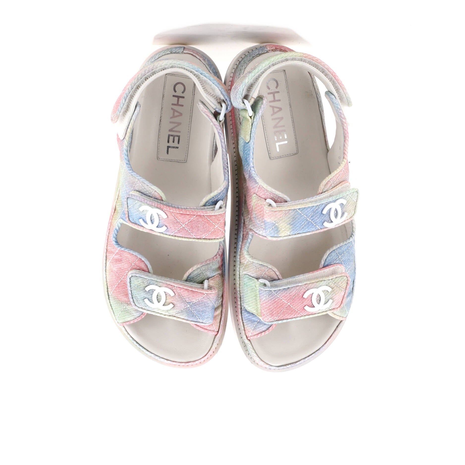 Women's Velcro Dad Sandals Quilted Multicolor Canvas