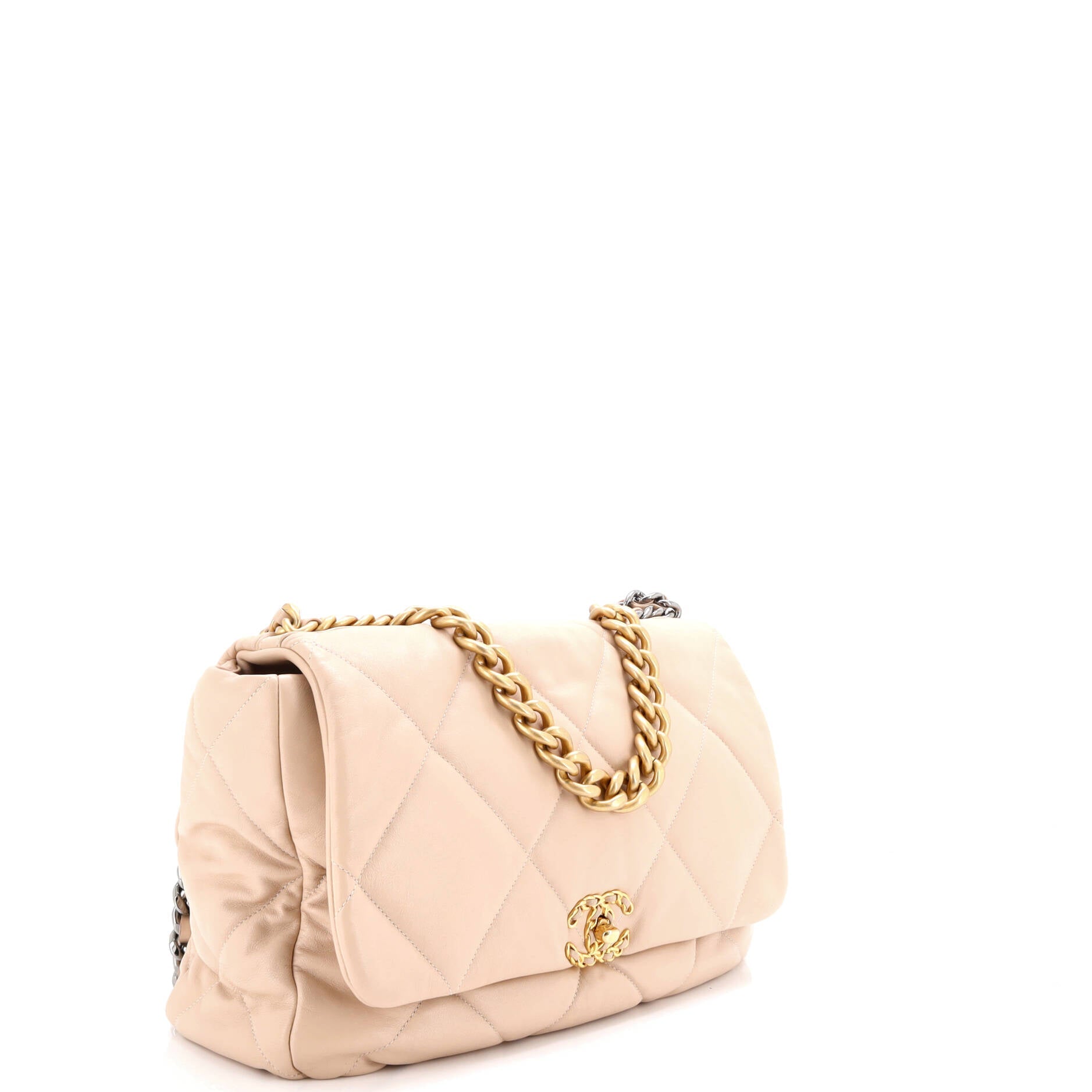 19 Flap Bag Quilted Leather Maxi
