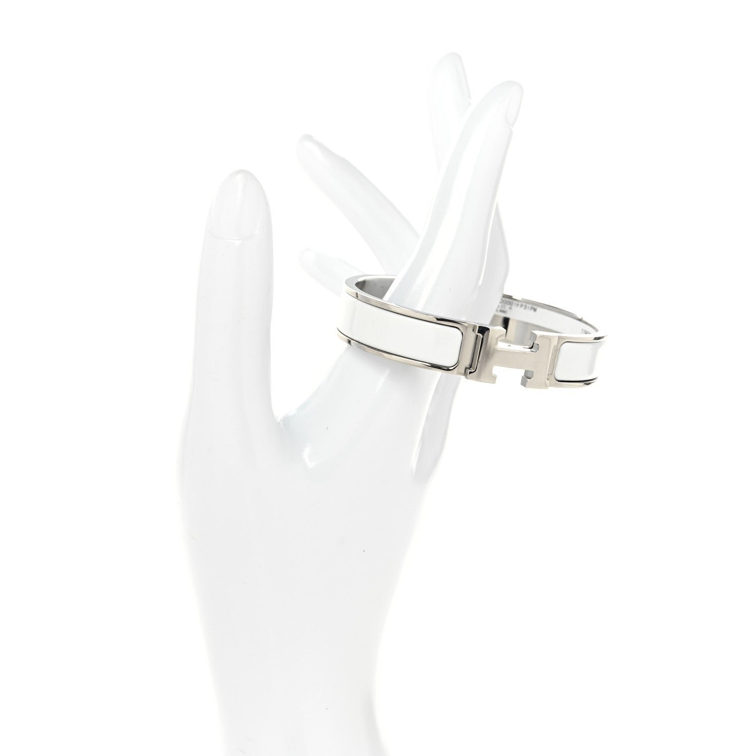 Enamel Narrow Clic Clac H Bracelet PM White